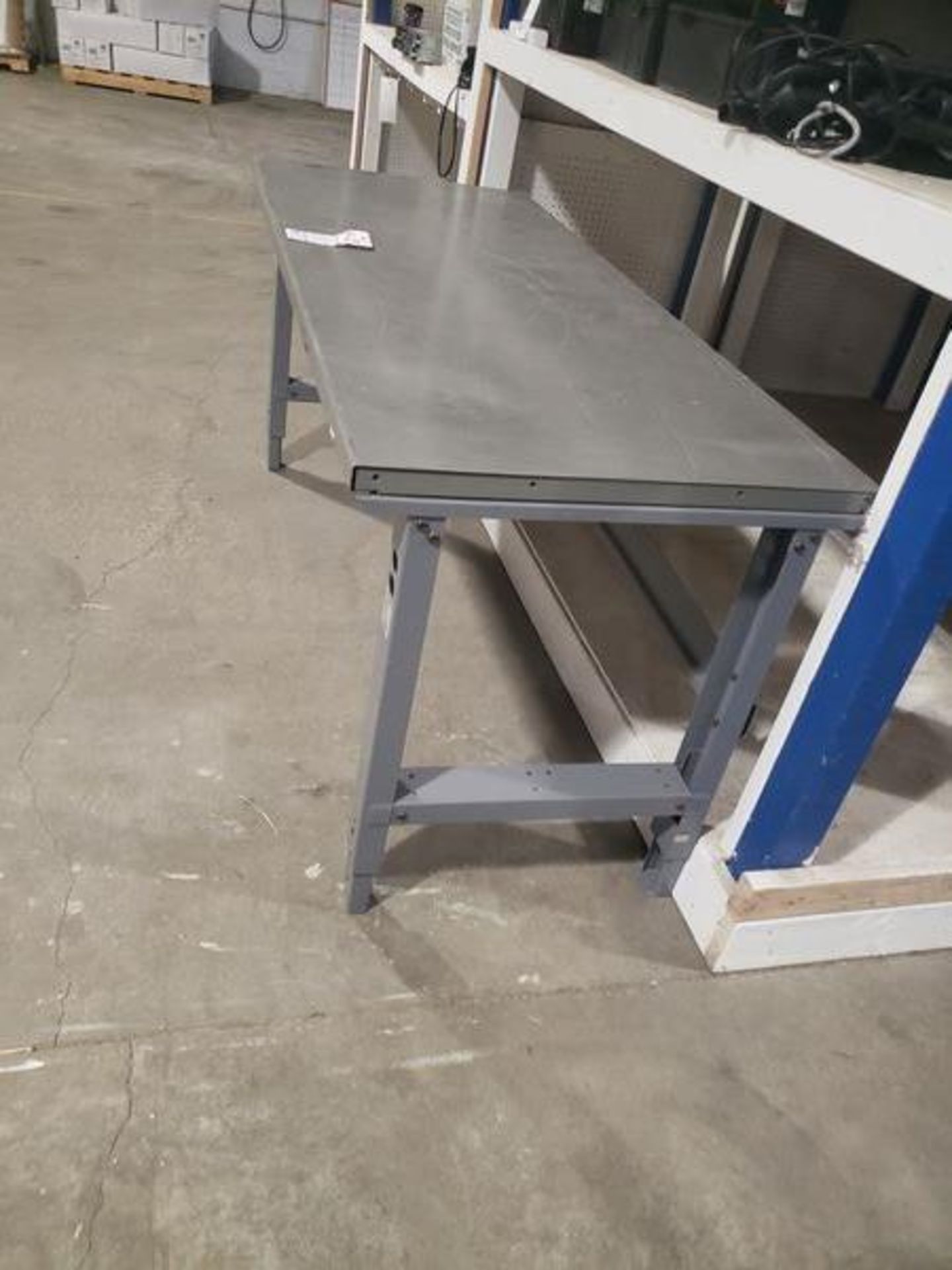 METAL STEEL WORK TABLE 6' X 30" X 33.5" - Image 2 of 2