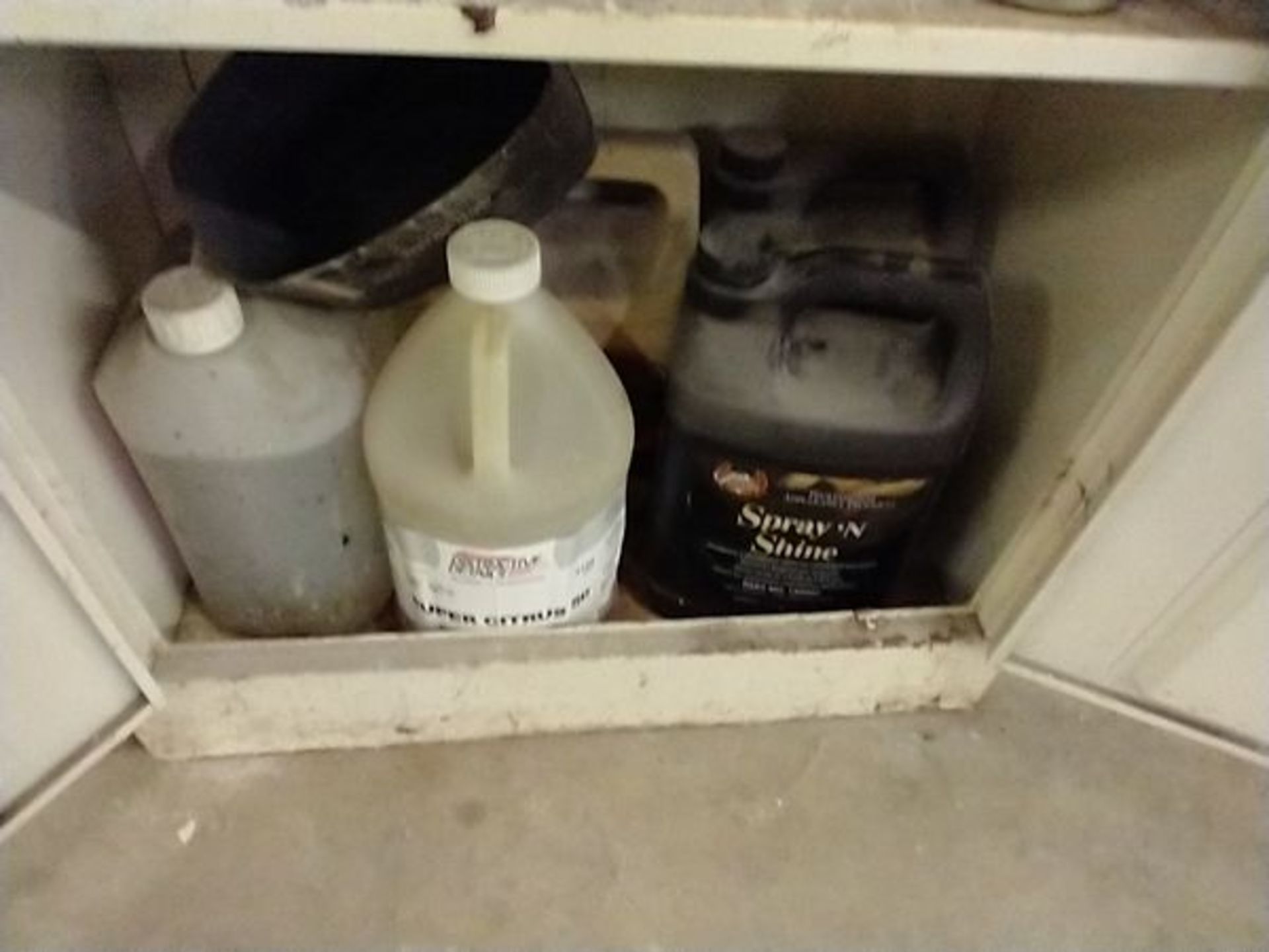 2 DOOR STORAGE CABINET WITH CAR CLEANERS AND WAXES - Image 6 of 6