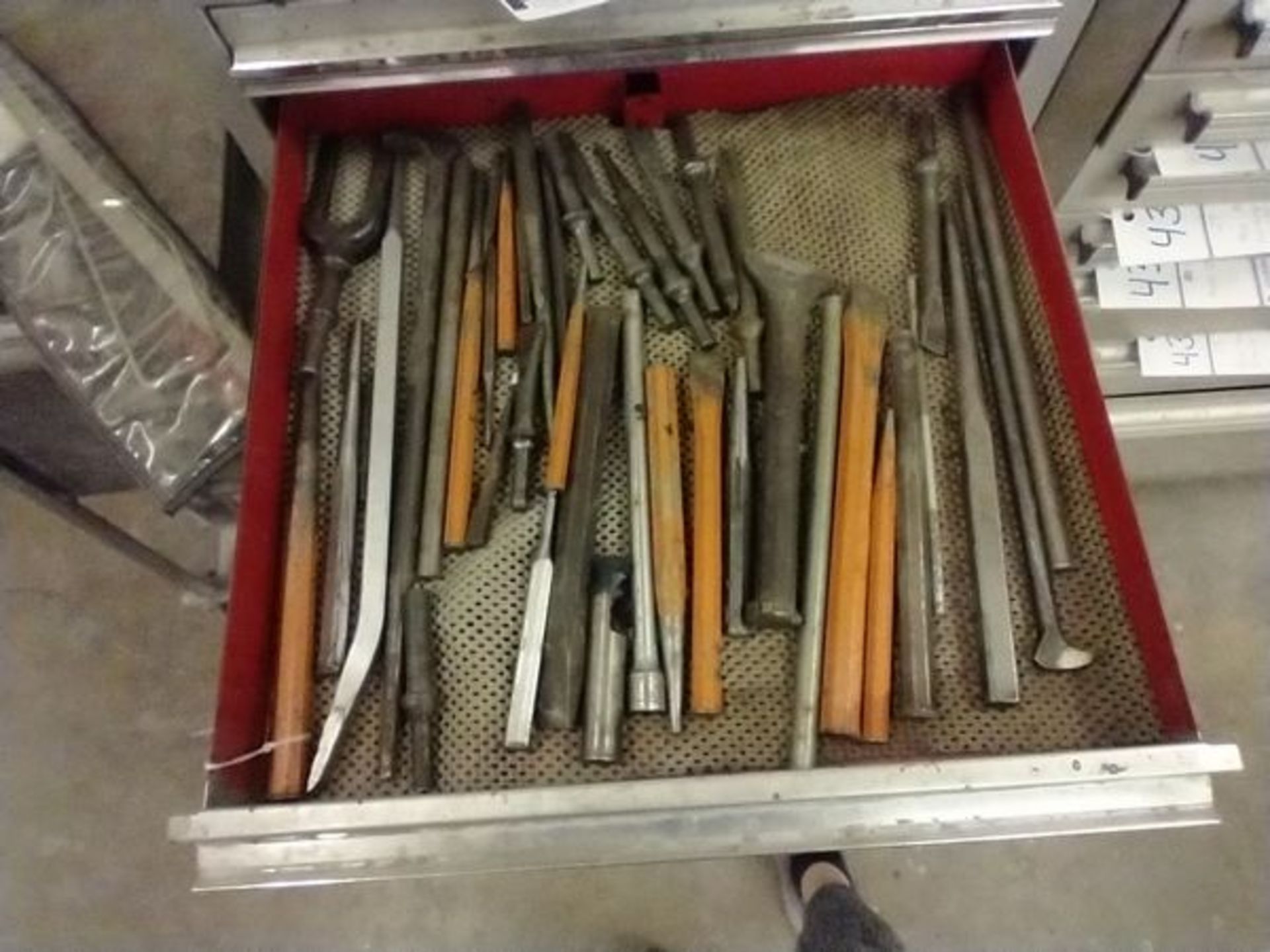 ASSORTED CHISELS AND MISC TOOLS