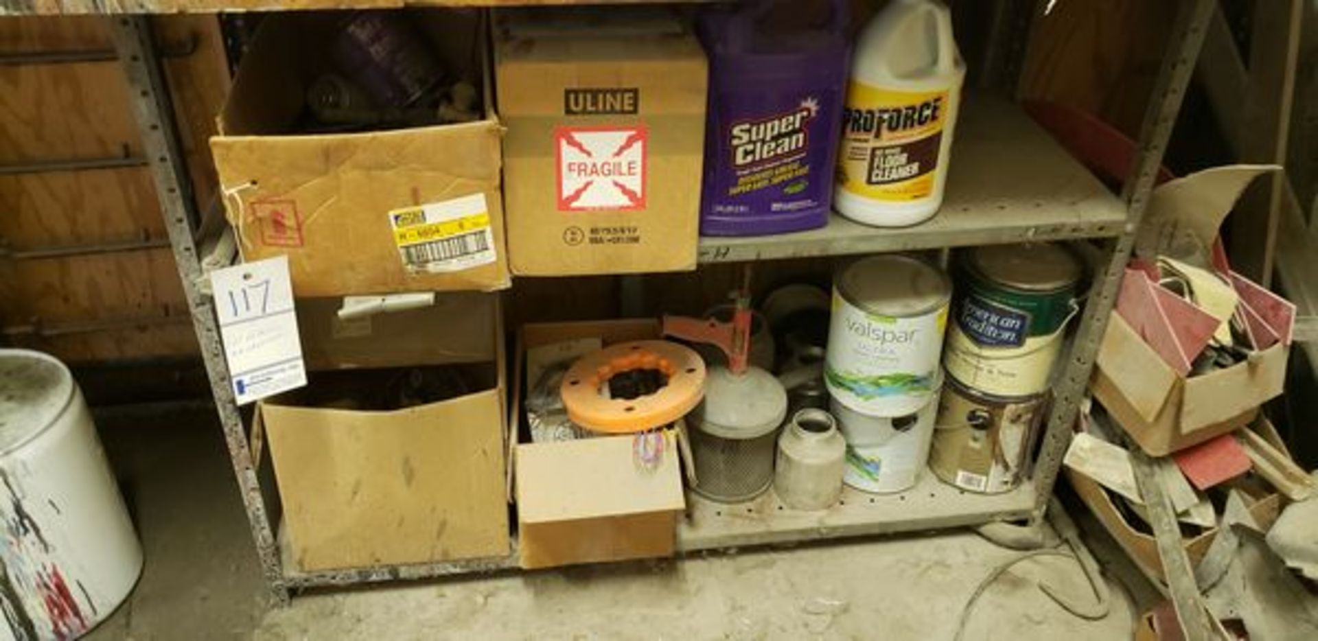 LOT OF MISC ON SHELF UNIT