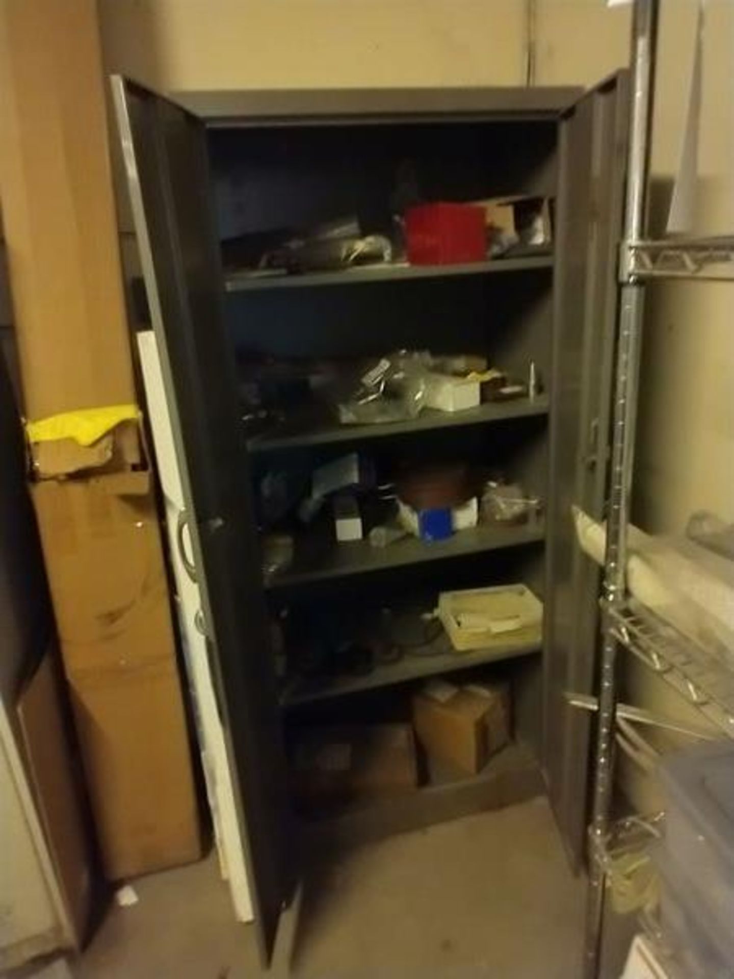 CABINET WITH CONTENTS OF PARTS AND PIECES