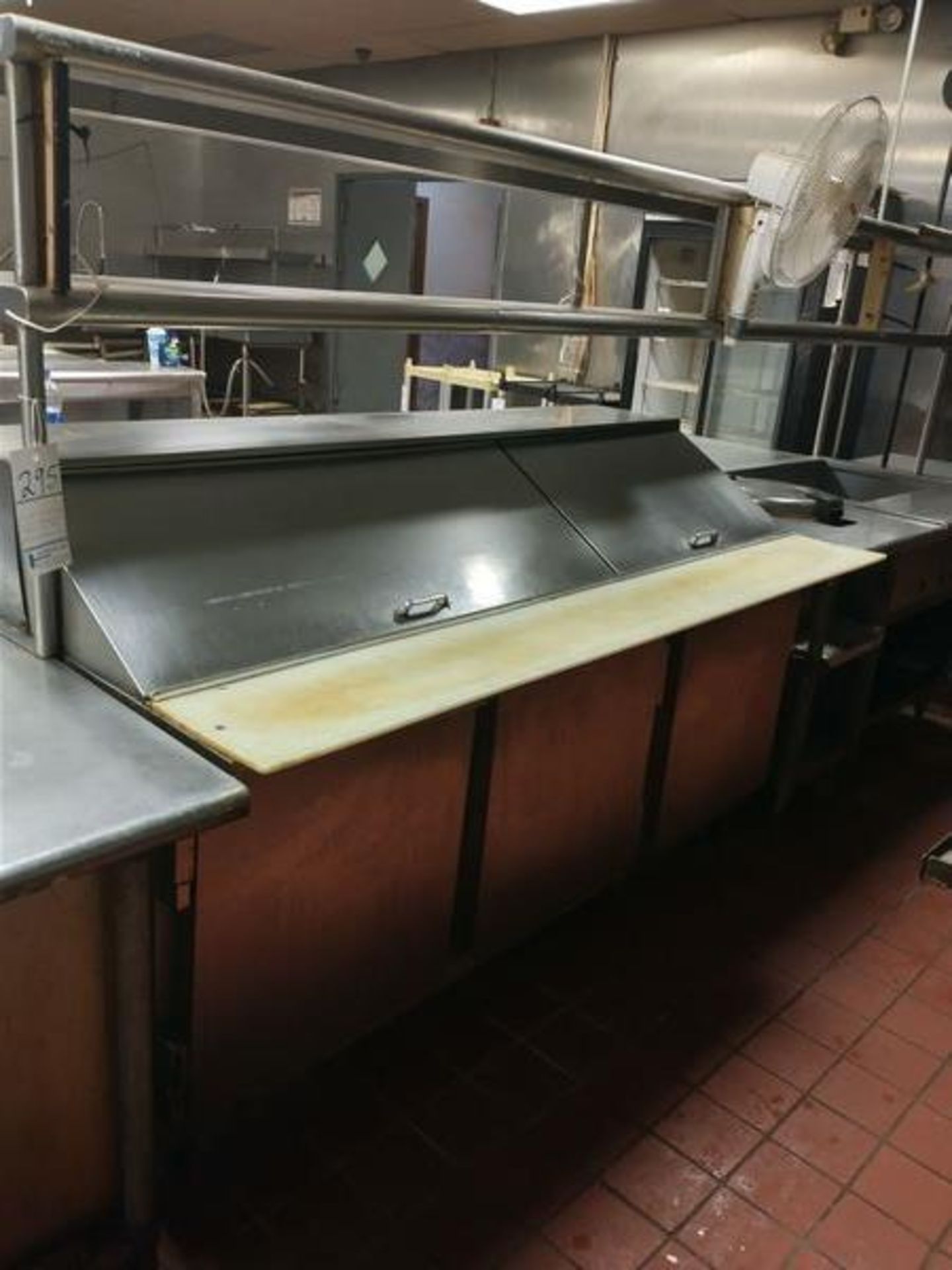 11' X 36" REFRIGERATED SANDWICH TABLE AND 6' RICE COOKING UNIT WITH DRYBIN AND OVEN SHELVES