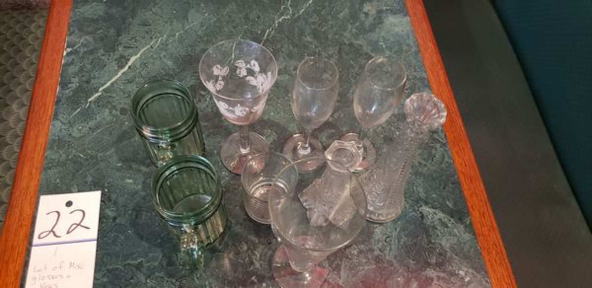 LOT OF MISC GLASSES AND VASES - Image 2 of 2