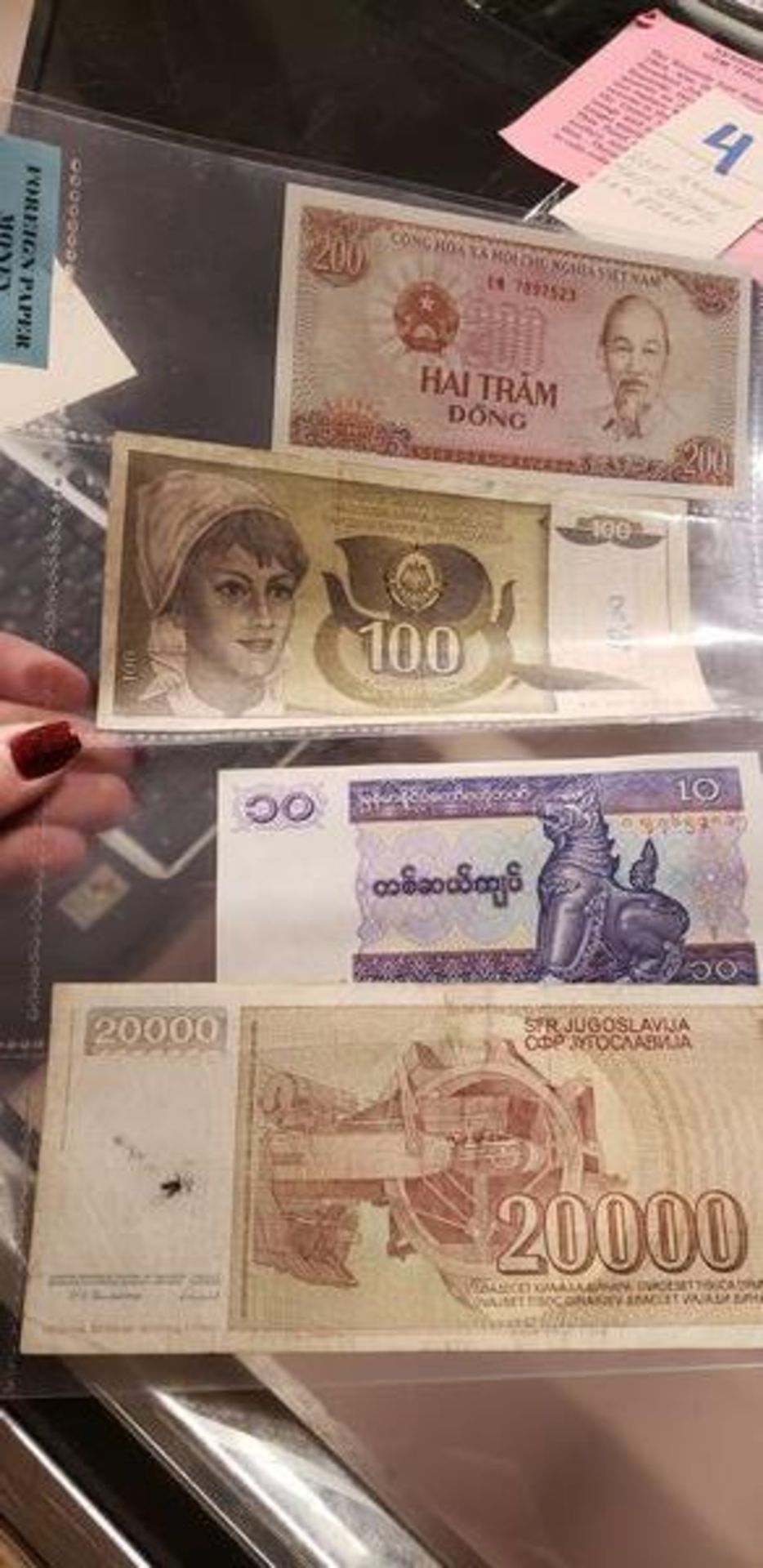 LOT OF FOREIGN PAPER MONEY