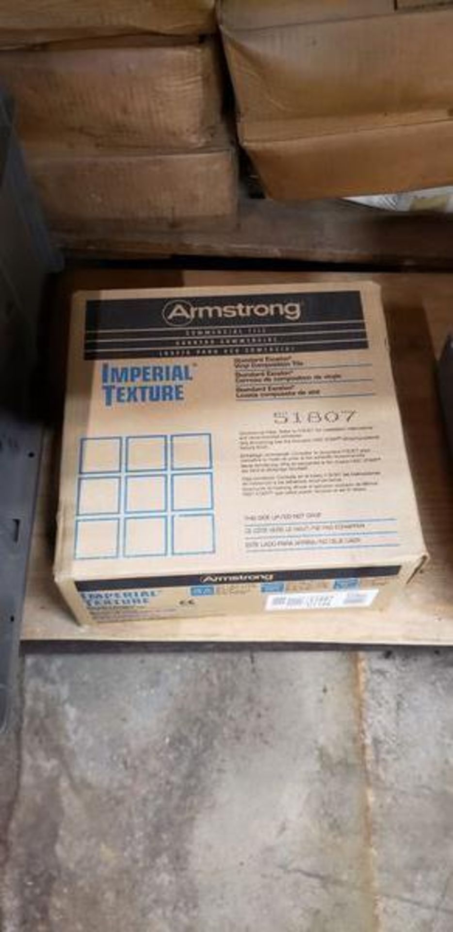CASE OF ARMSTRONG VINYL COMPOSITION TILE 12" SHADOW BLUE