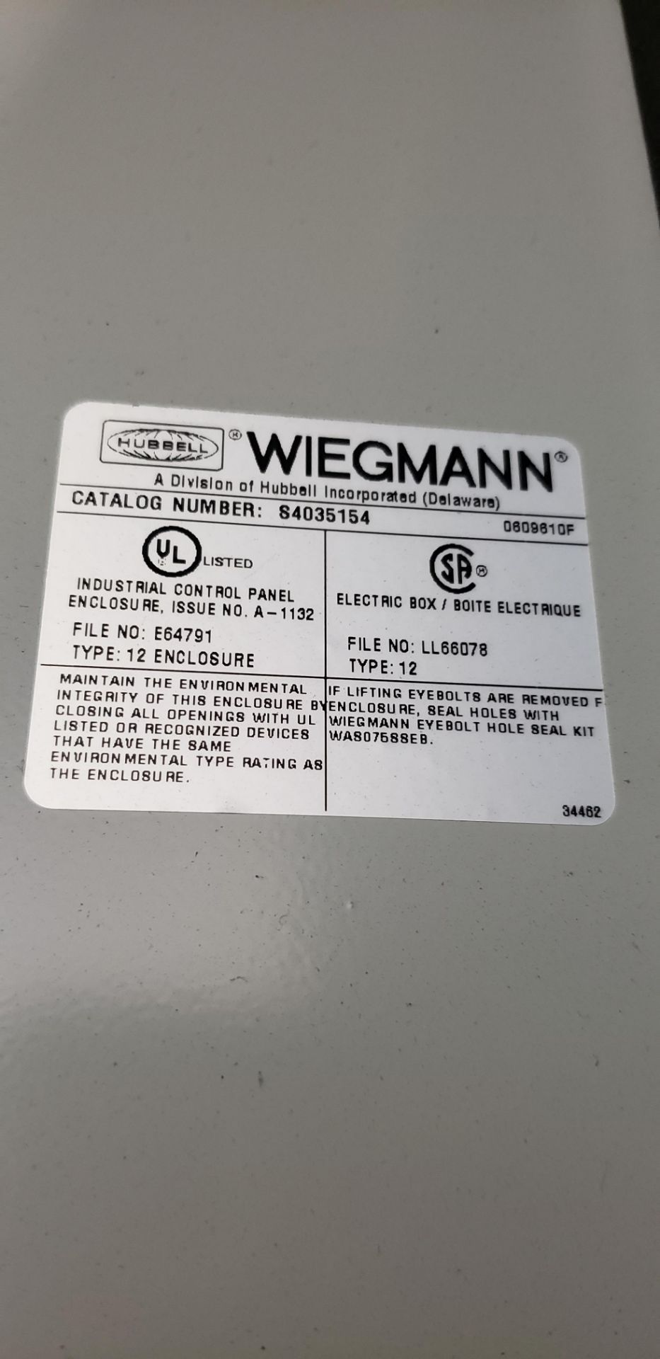 WEGMANN S4035154 CONTROL CABINET WITH 800A BREAKER - 8'3" TALL, 6'7" LONG AND 2' DEEP ***THIS ITEM L - Image 5 of 9