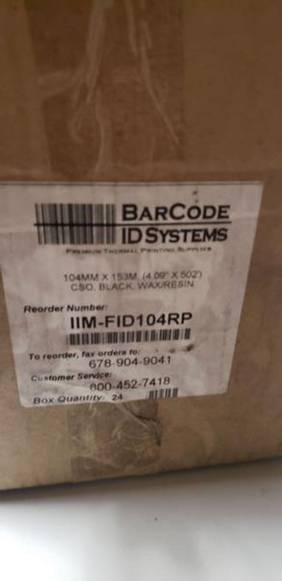 BOX OF BARCODE SYSTEMS WAX/RESIN ROLLS - Image 2 of 3