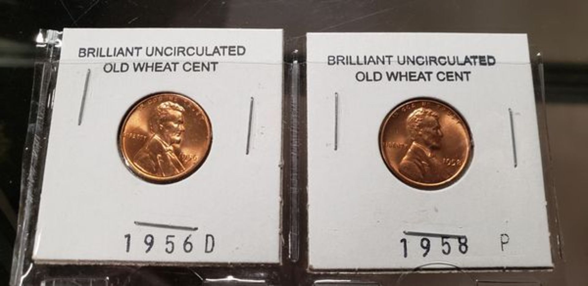 LOT OF 2 BRILLIANT UNCIRCULATED OLD WHEAT CEENT 1956D-1958P