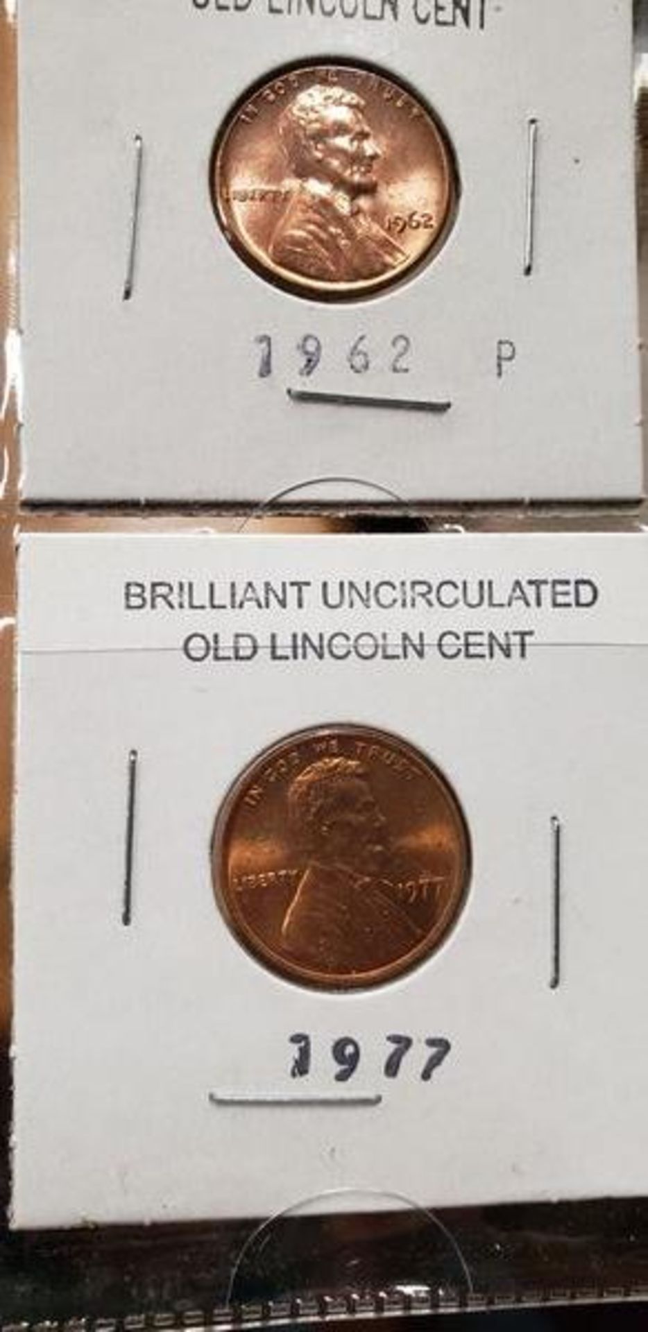 LOT OF 8 BRILLIANT UNCIRCULATED OLD LINCOLN CENTS - Image 3 of 9