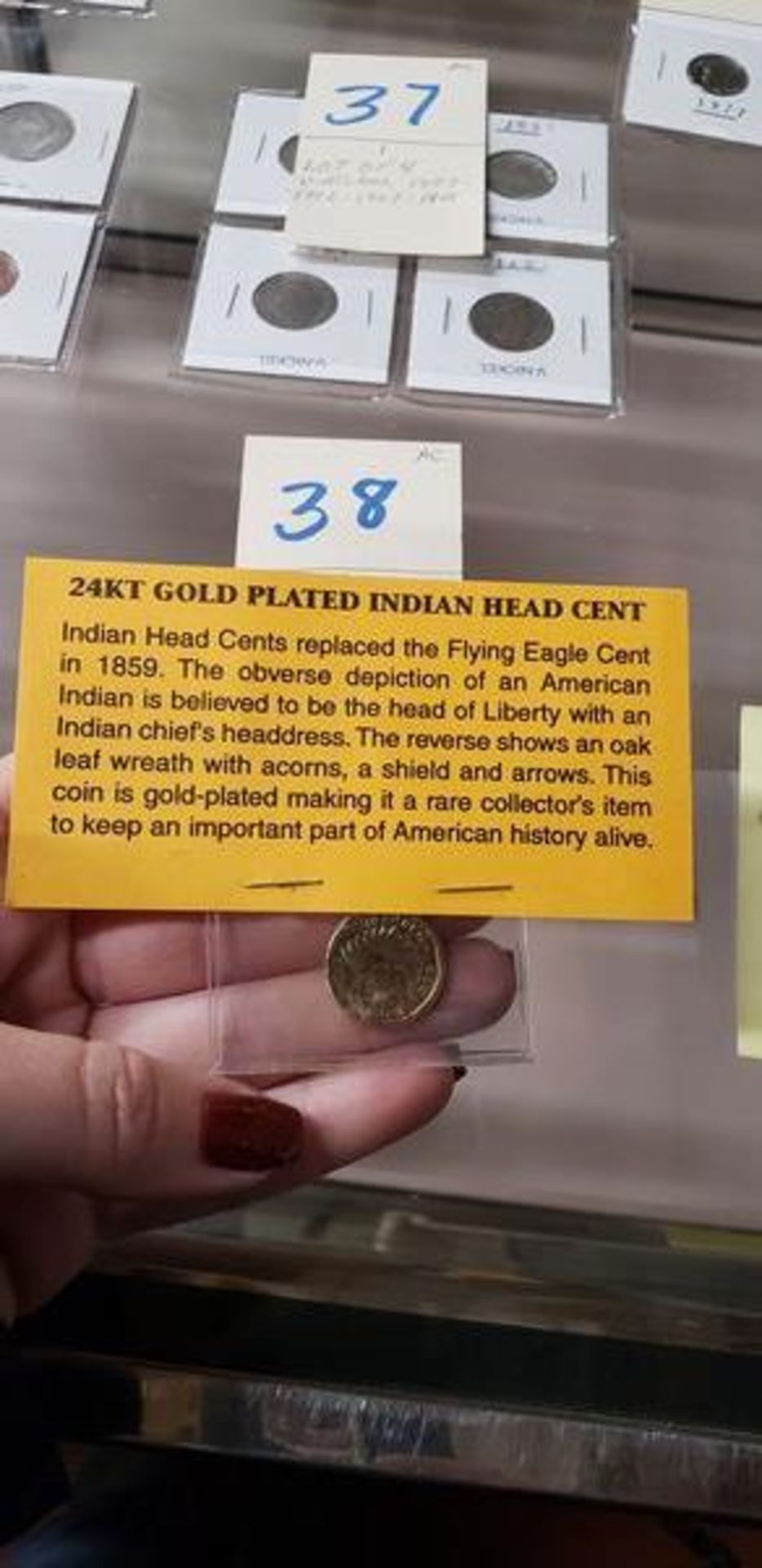 24KT GOLD PLATED INDIAN HEAD CENT