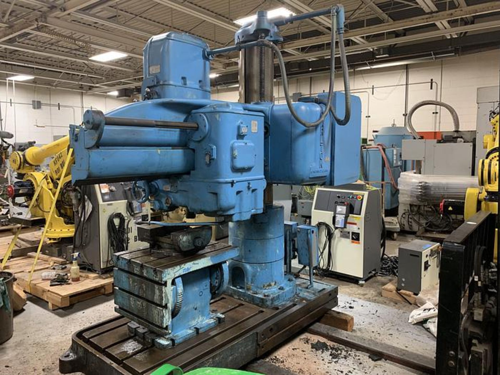 1-USED CARLTON 4' X 13" RADIAL DRILL WITH 3A PRE-SELECT HEAD, SERIAL NUMBER 3A-4542