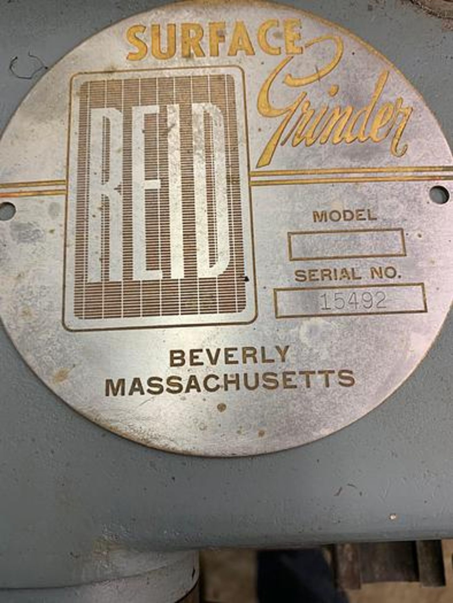 1-USED REID 6" X 18" SURFACE GRINDER, SERIAL NUMBER 15492, DATE OF MFG. 1963 - Image 3 of 13