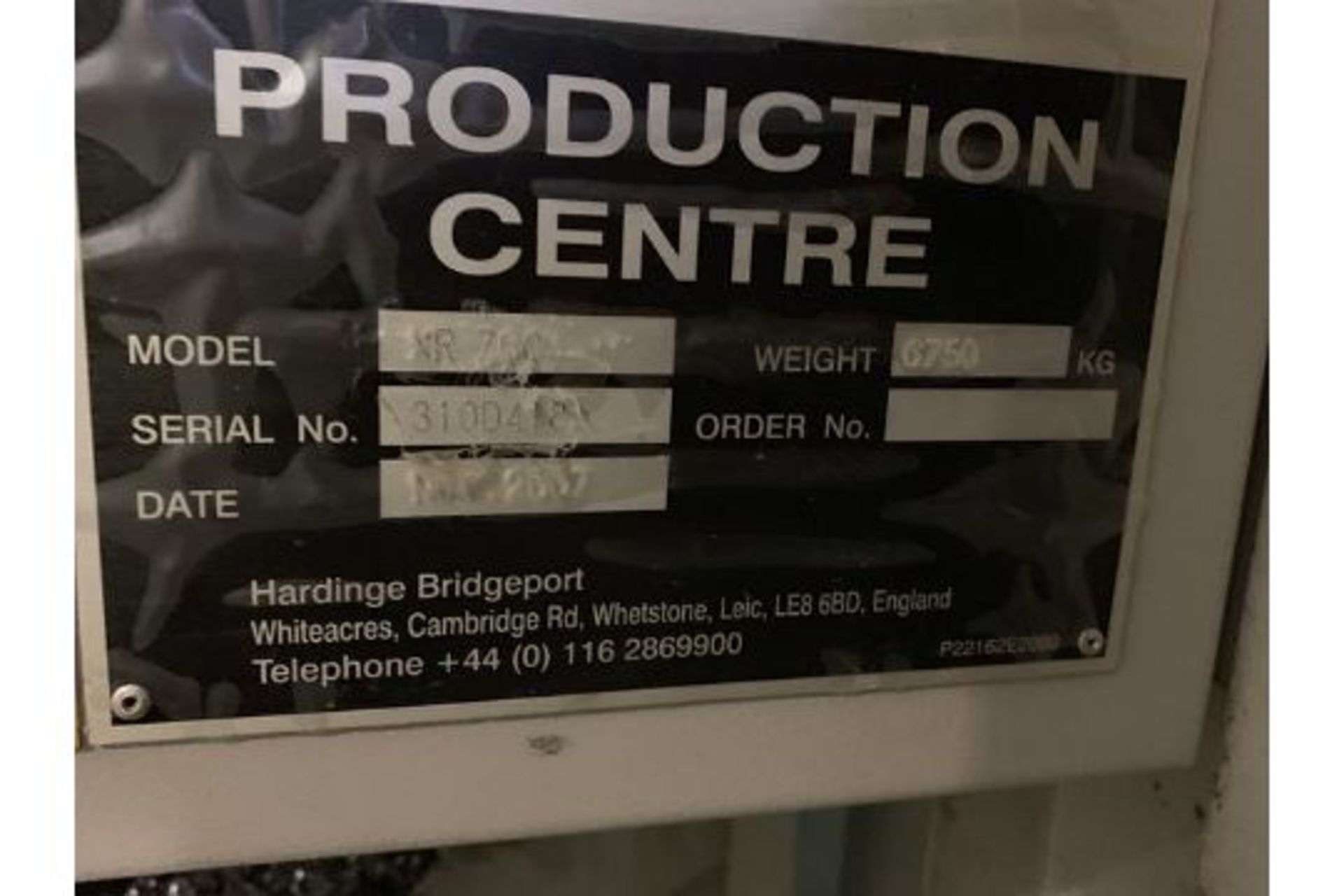 HARDINGE BRIDGPORT MODEL XR760 VMC PRODUCTION CENTER, MACHINE SERIAL NUMBER 310D418 - Image 13 of 15