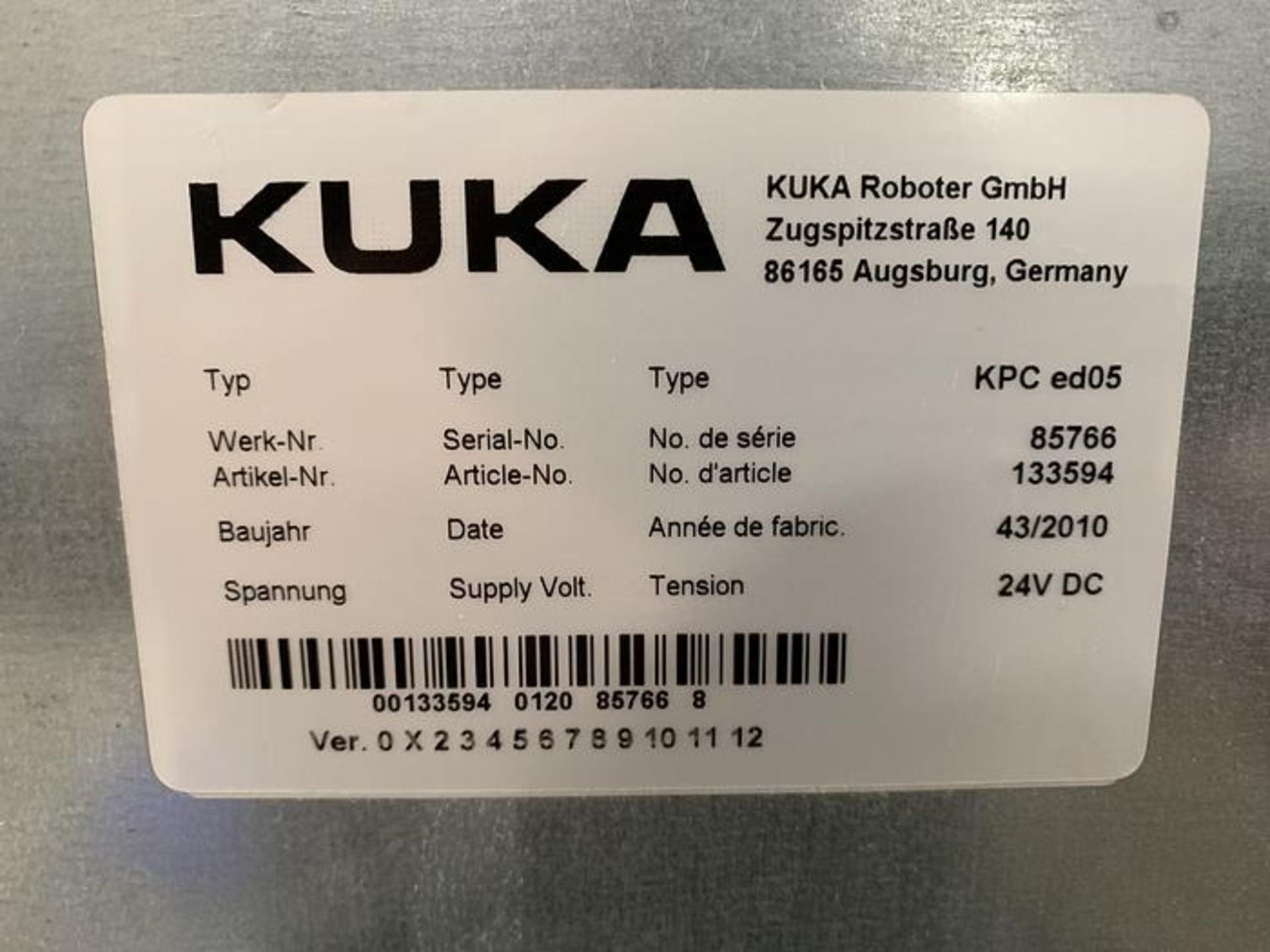 KUKA KR 100-2 PA 4 AXIS PALETTIZING ROBOT W/KRC 2 ed05 CONTROLLER - Image 16 of 17