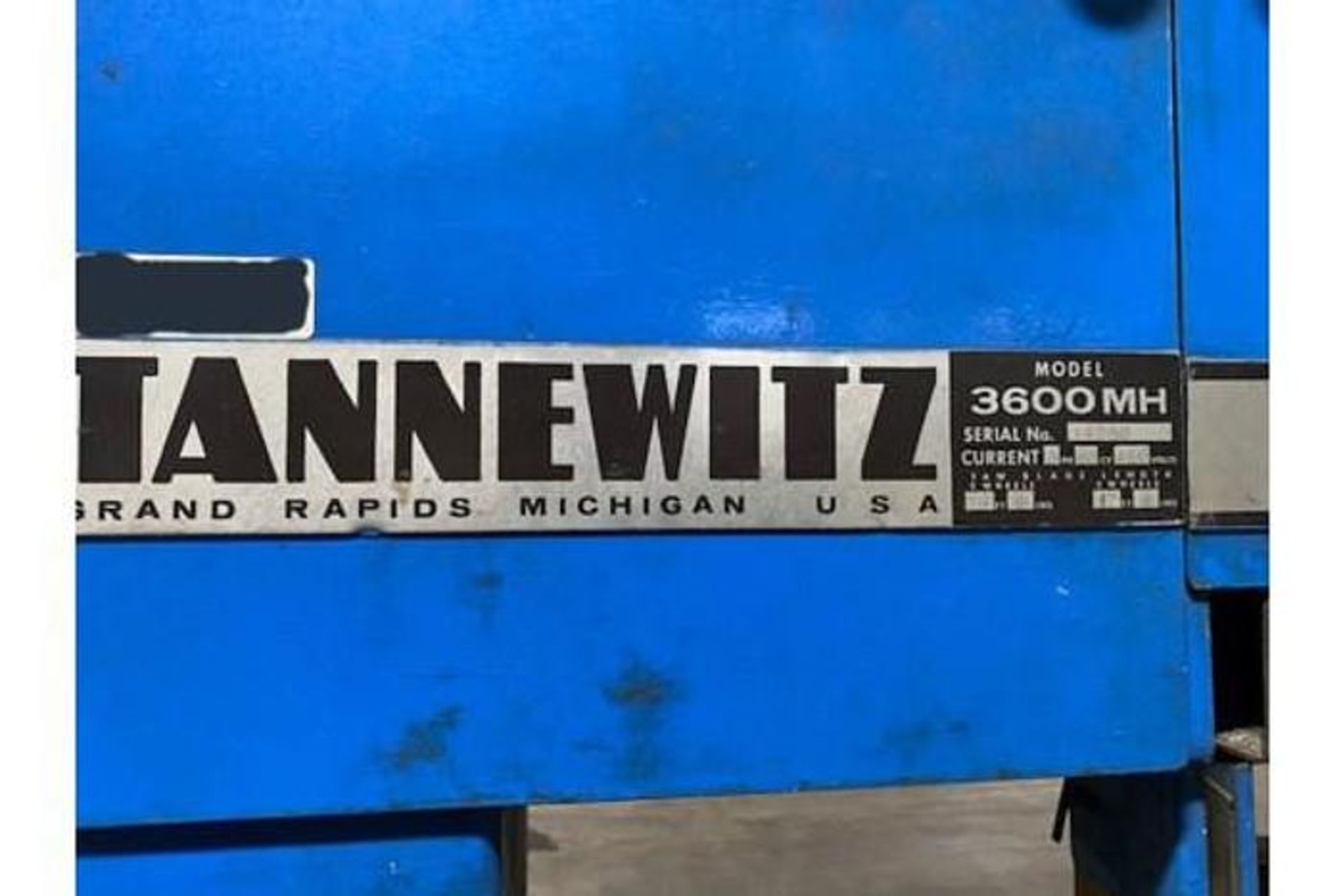 TANNEWITZ 3600MH VERTICAL BAND SAW - Image 2 of 2