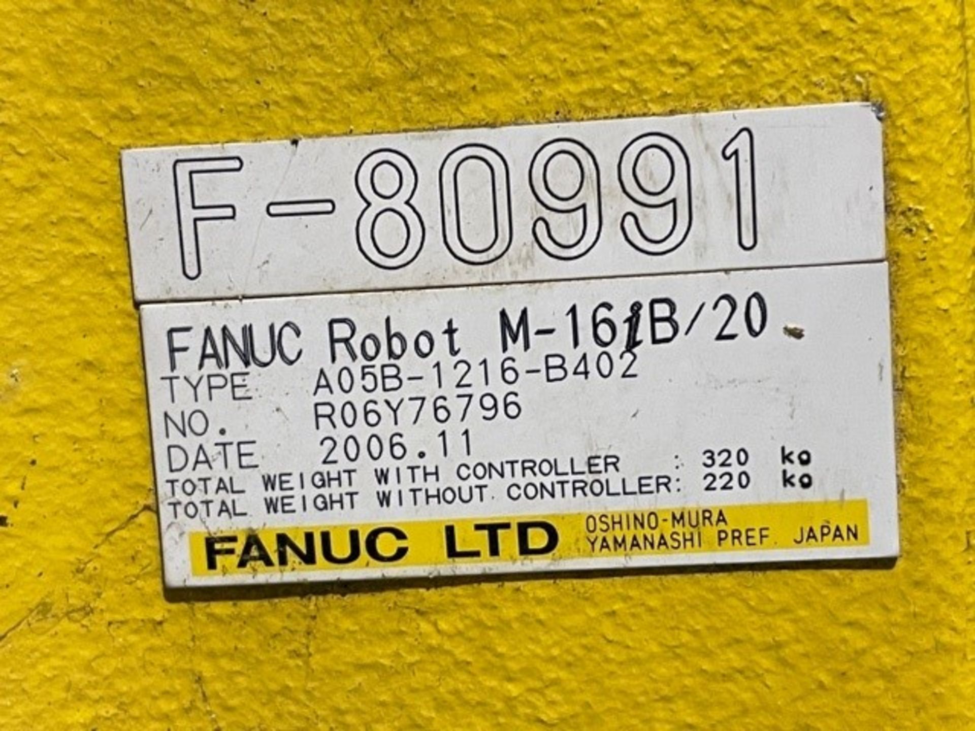 FANUC M-16iB/20, F-80991, WITH R-J3iC CONTROL - Image 3 of 8