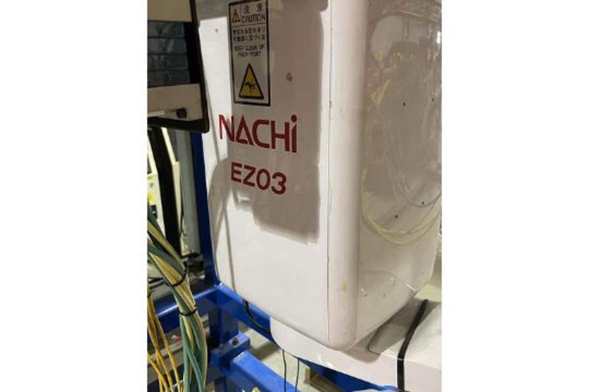 NACHI EZ03 INVERTED 4 AXIS SCARA ROBOT MOUNTED IN FABRICATED STAND WITH CONTROLLER - Image 10 of 10