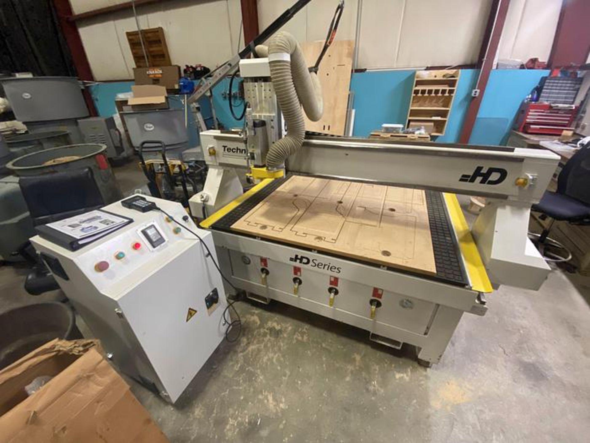 TECHNO CNC 5' X 10' CNC ROUTER WITH VACUUM HOLD DOWN PUMP AND DUST COLLECTOR