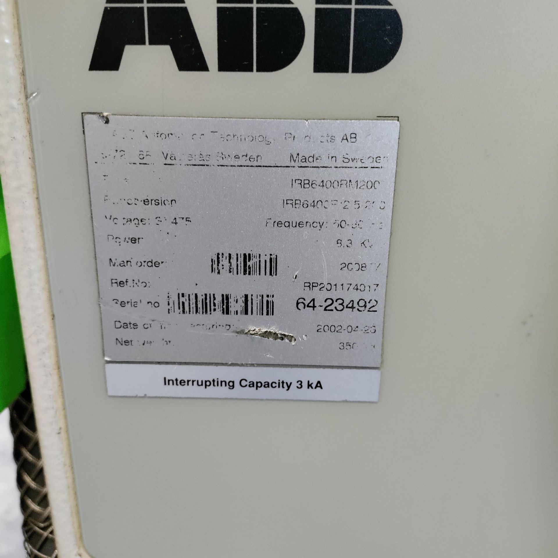 ABB ROBOT 6400 SERIES SN 64-23492, WITH CONTROLLER & TEACH PENDANT - Image 7 of 7