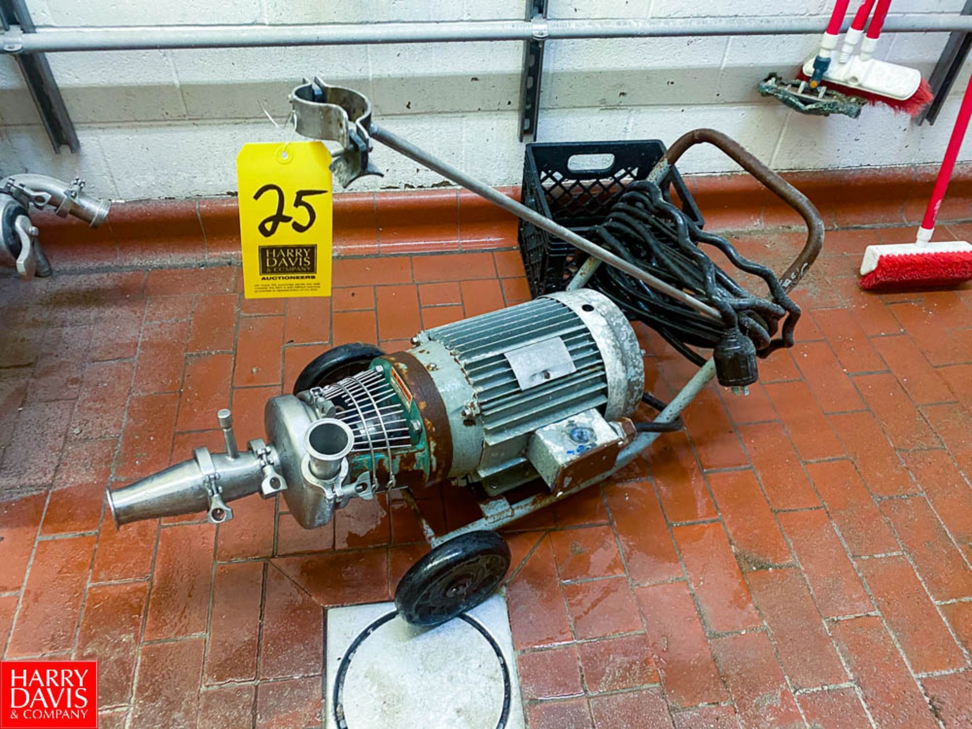 Tri Clover Centrifugal Pump Mounted On Cart, With S/S Head Clamp Type Rigging Fee: $75