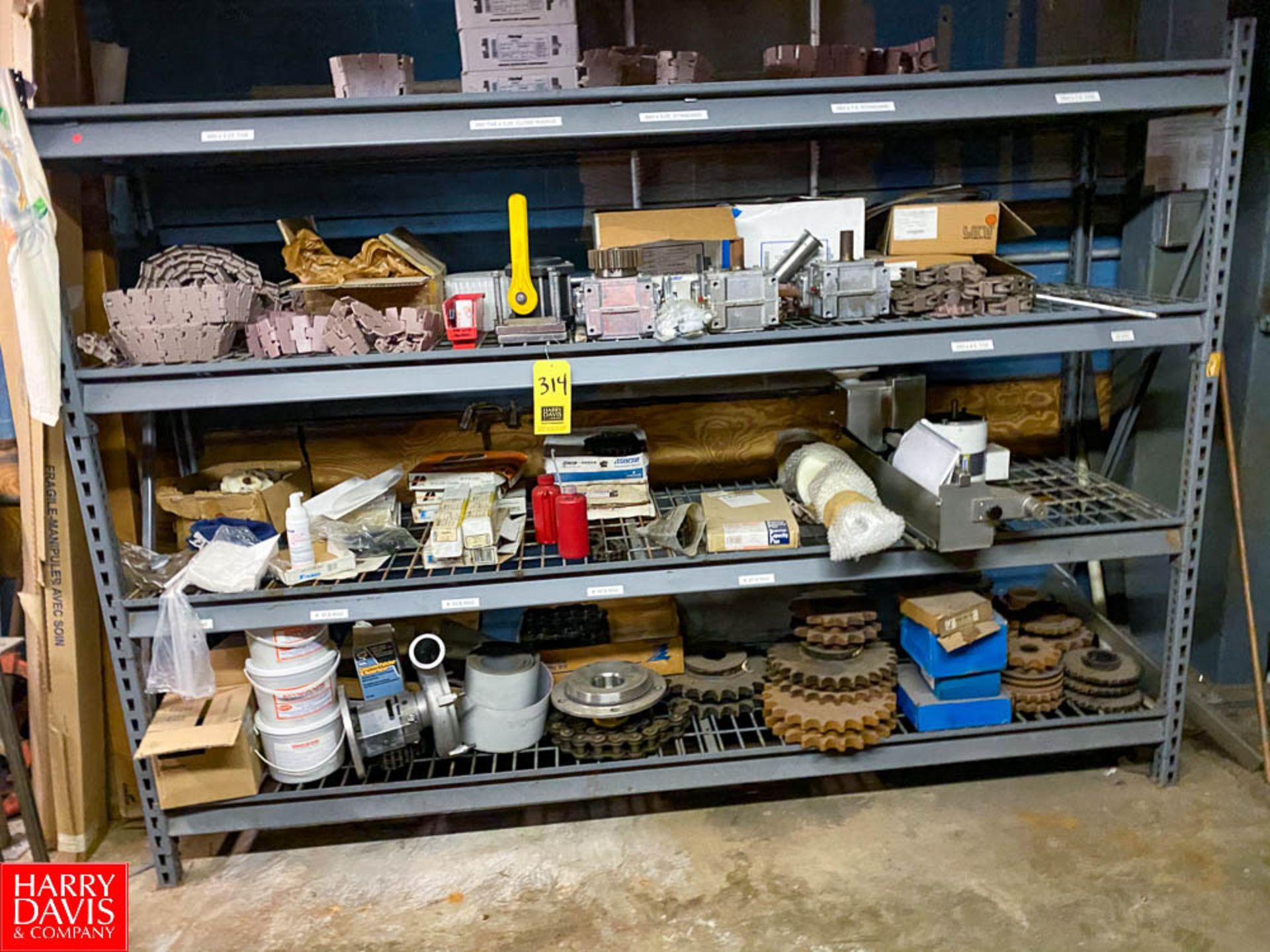 Gear Boxes, Sprockets, Various Pump parts With Shelf Rigging Fee: $525