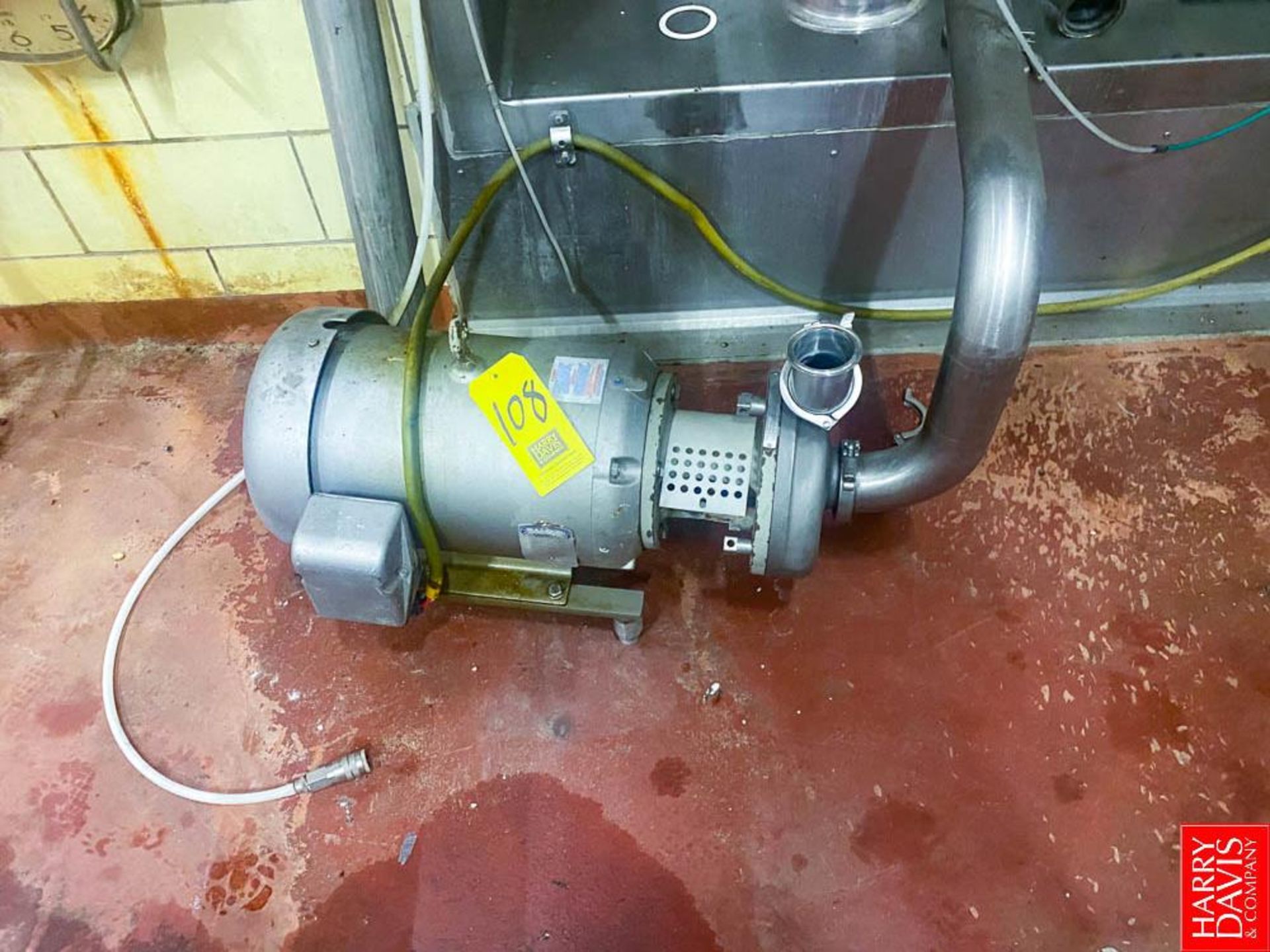 Fristam 15 Hp. Centrifugal Pump Model FT401-205, and S/S Clamp Type Head, 3''Inlet/Outlet Rigging