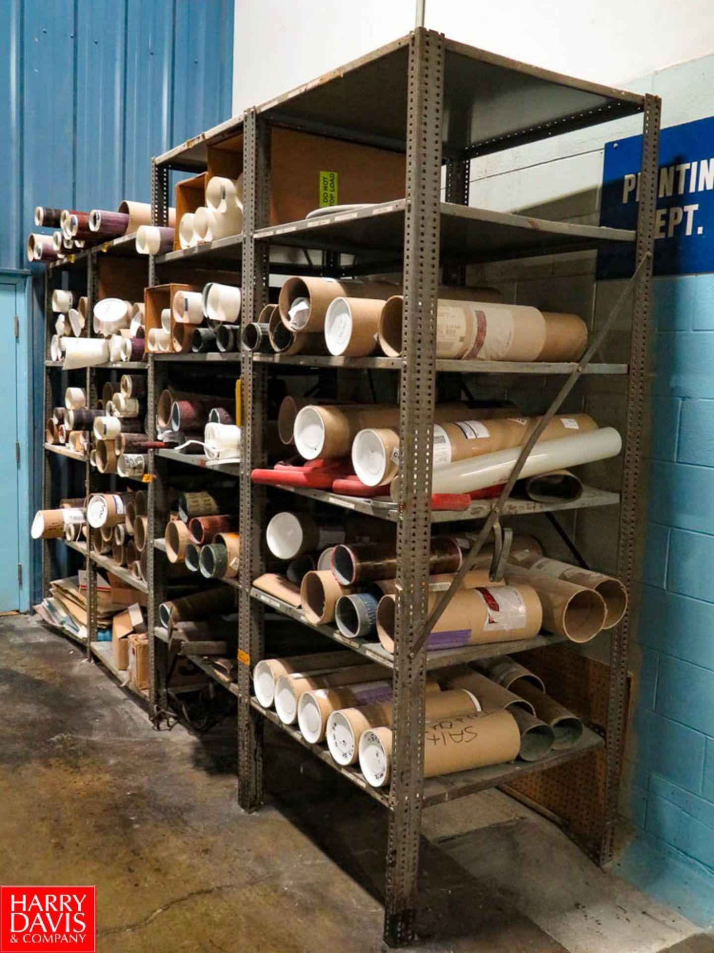 Sections of Metal Shelving with Contents to Include: Assorted Printing Plates Rigging Fee: $300-400