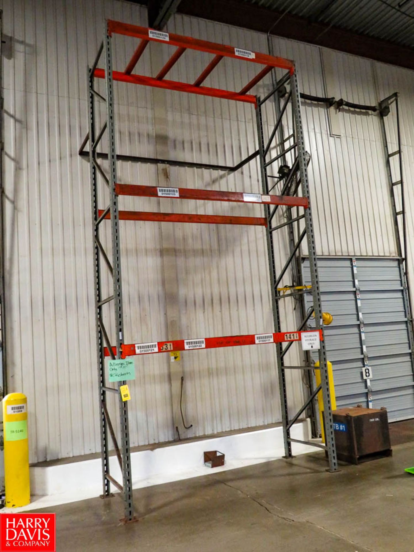 Sections of Pallet Racking to Include: (8) 18' Uprights, (38) 8' Horizontals