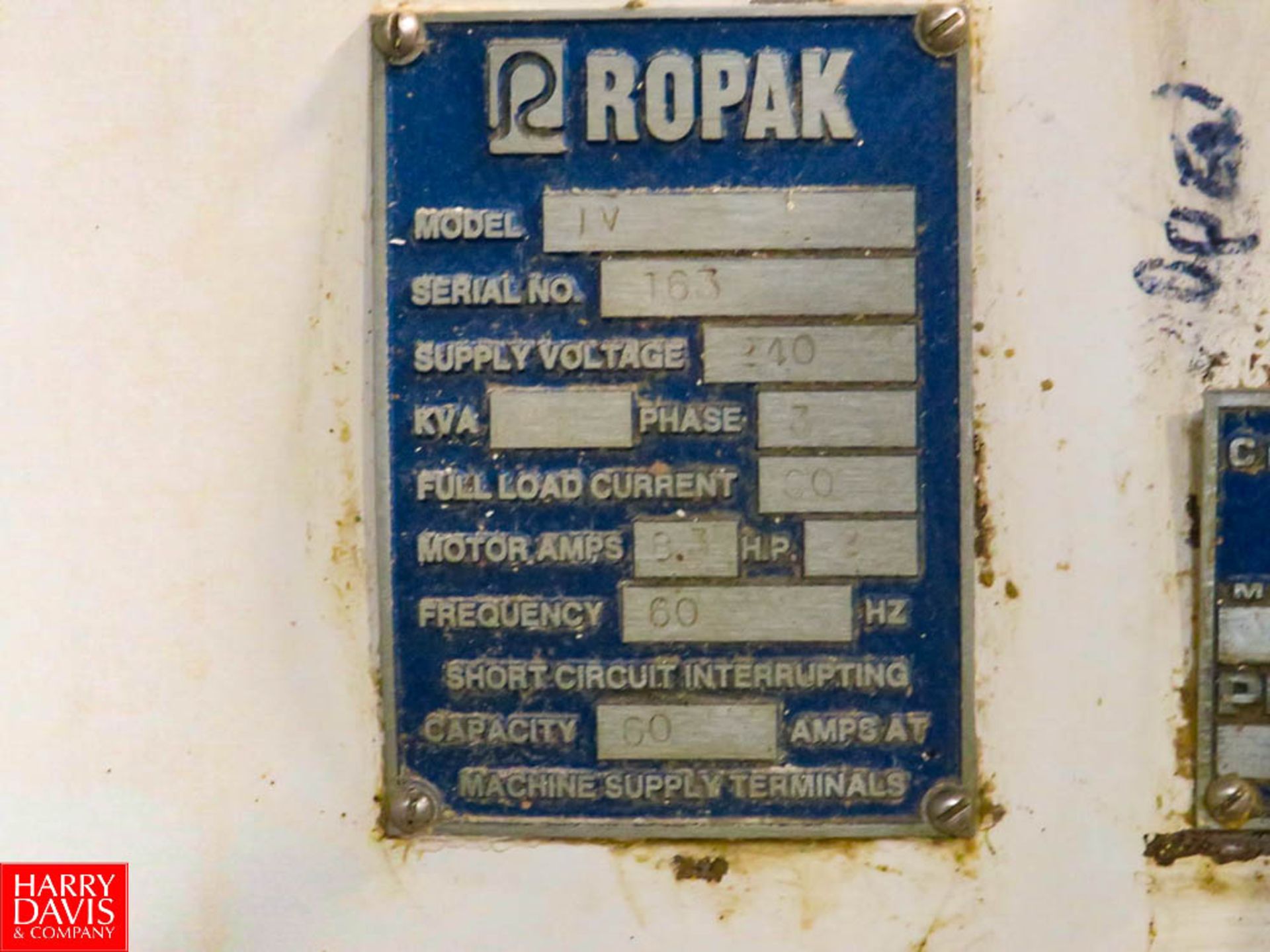 Ropak 3600/3800 Packets / Min Satchet Filling Machine, Model IV, S/N 163 Rigging Fee: $300 - Image 3 of 3