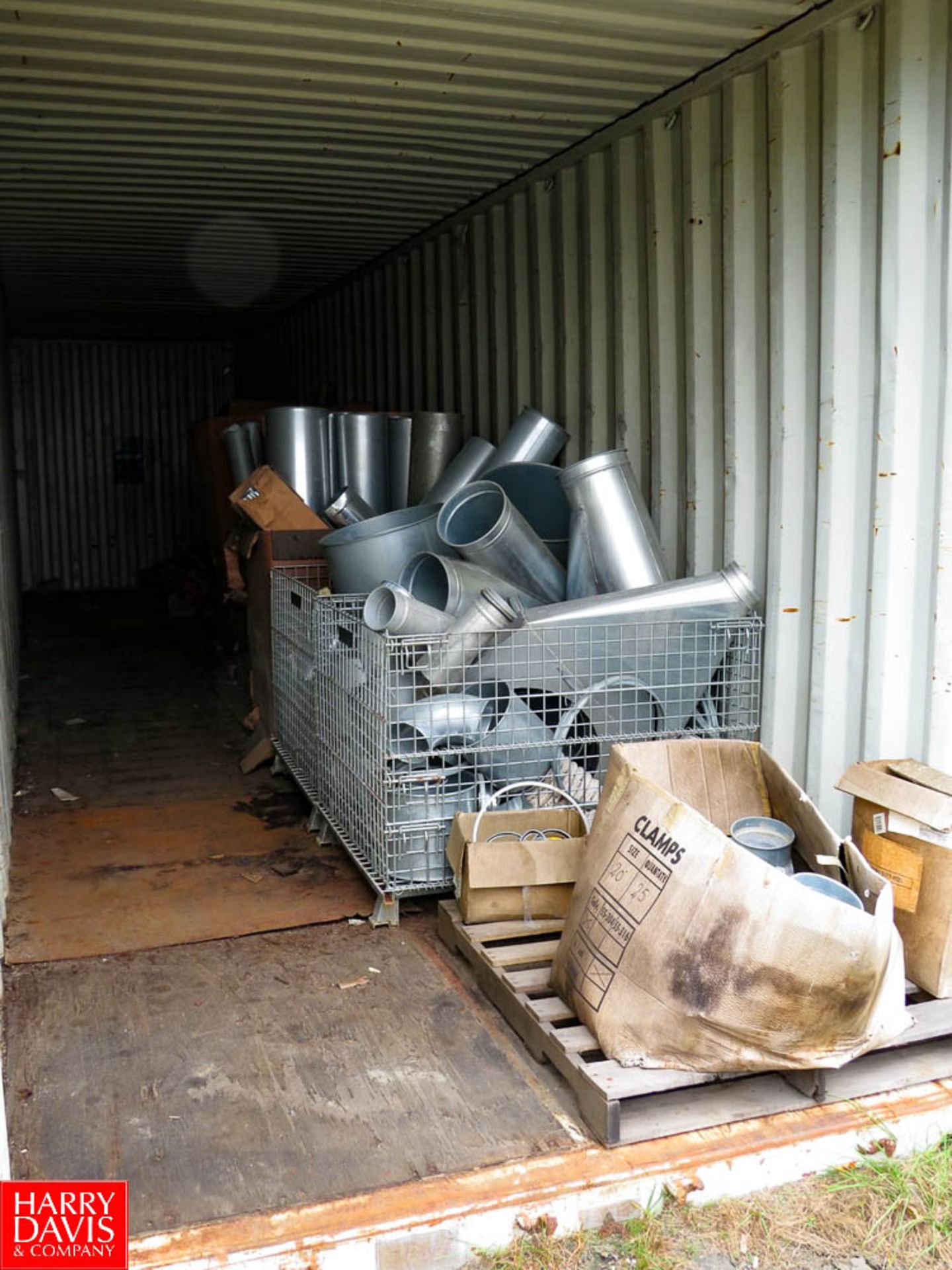 Contents of Connex to Include: Assorted Metal Ducting