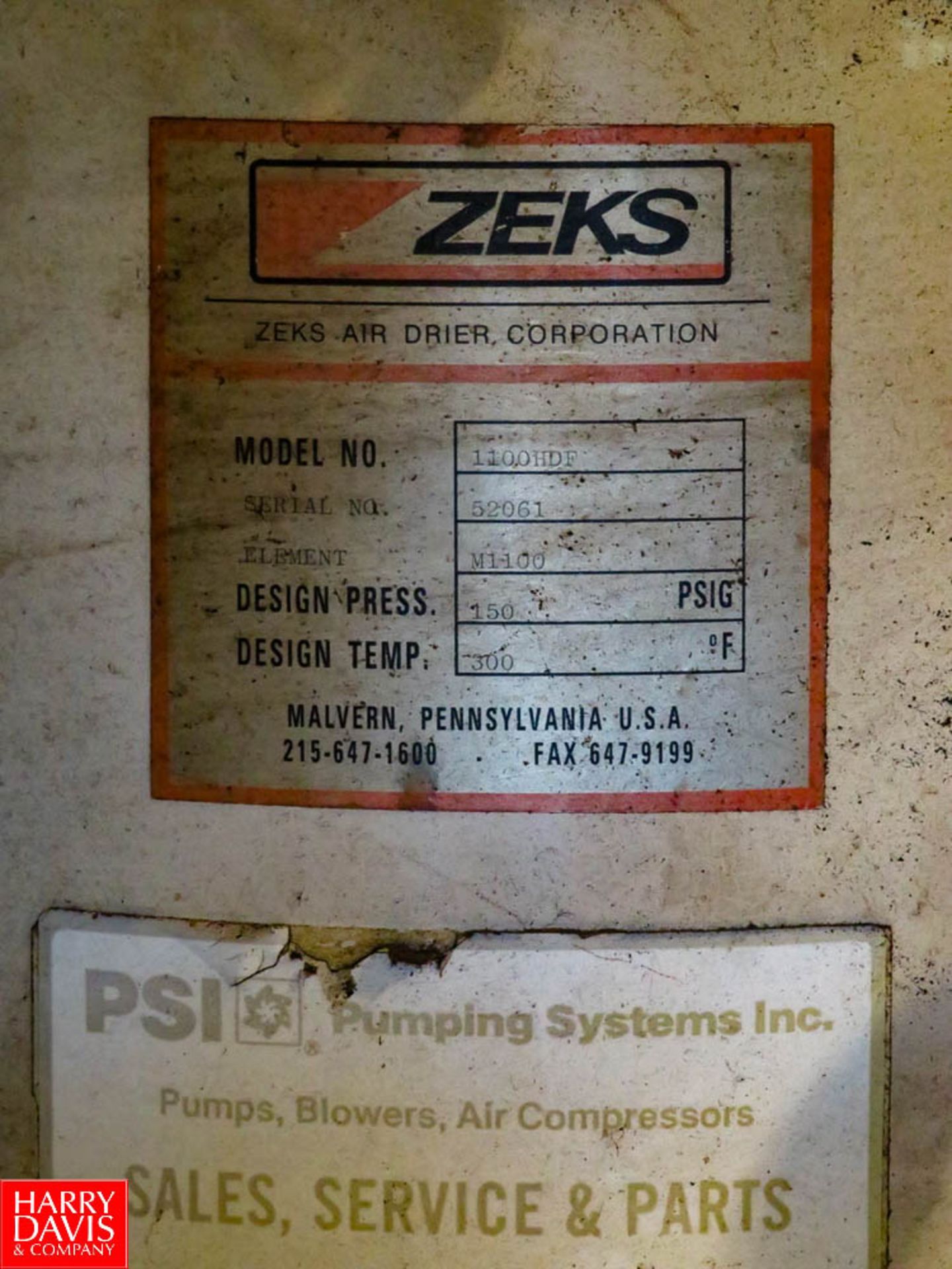 ZEKS Air Dryer Model 100HDF Rigging Fee: $80 - Image 2 of 2