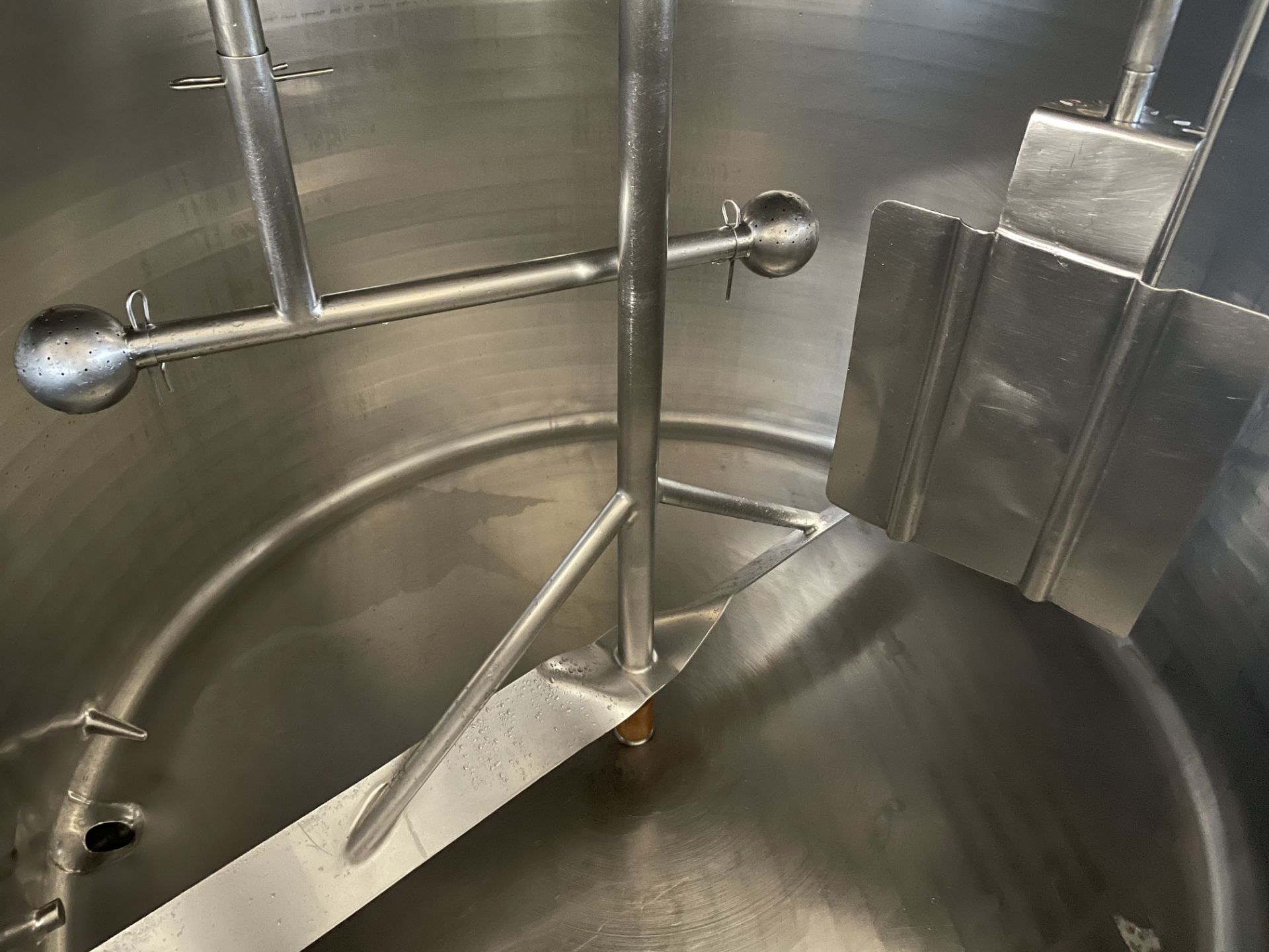 500 Gallon Dual Hinged-Lid Jacketed S/S Vat Pasteurizer (Vat # 7), with Vertical Agitation, S/S Leak - Image 7 of 7