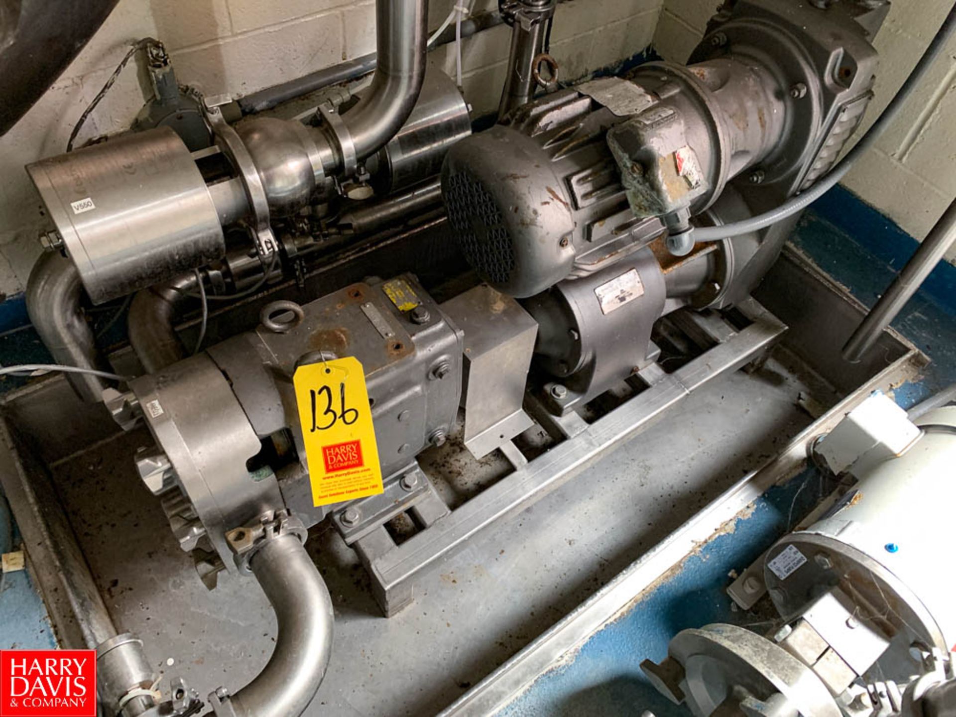 Waukesha Cherry Burrell Size 60 Positive Displacement Pump Mounted On S/S Base Rigging Fee:$150