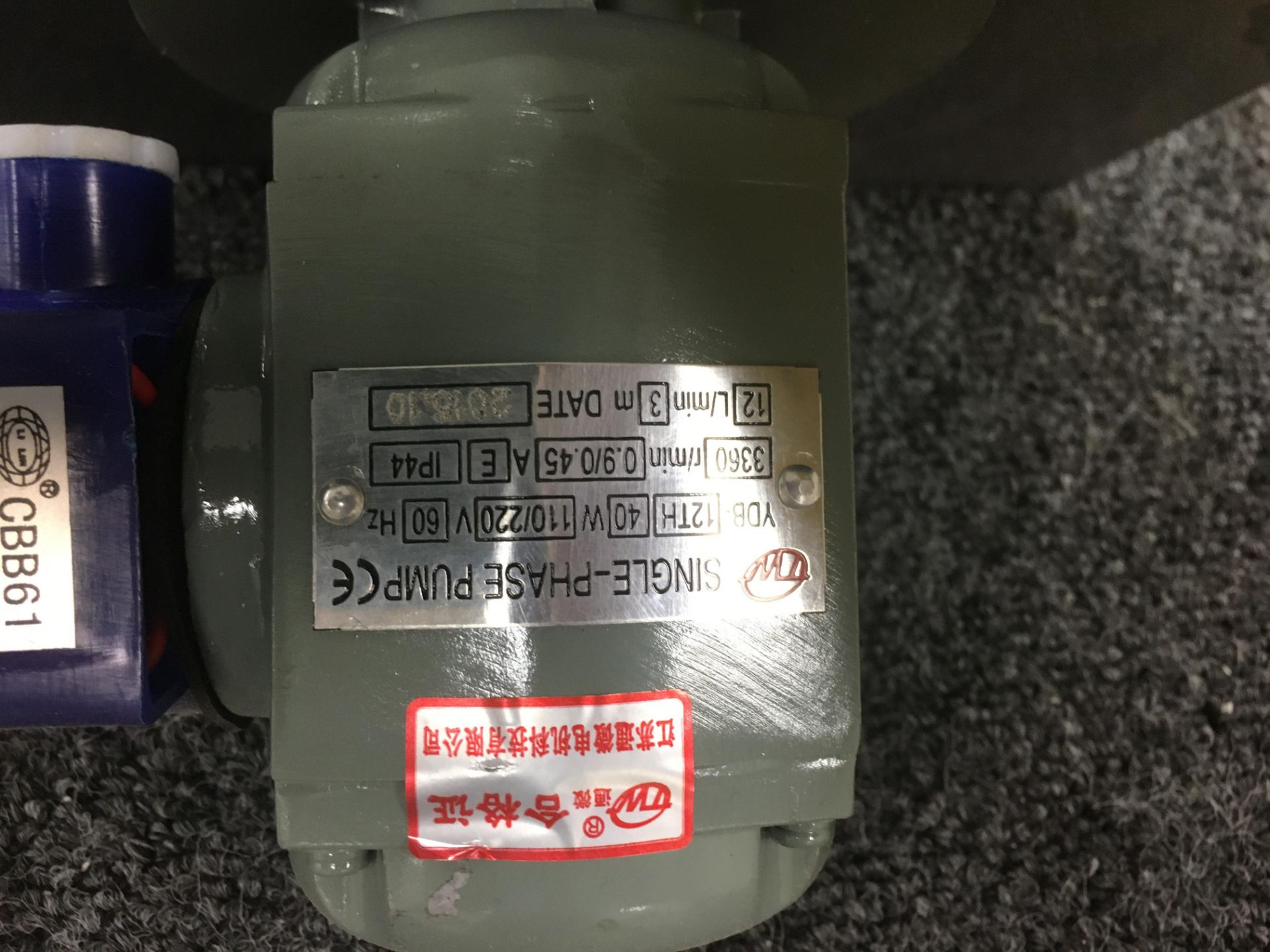 Single Phase Pump with 450 Volts Rigging Fee: $25 - Image 2 of 2