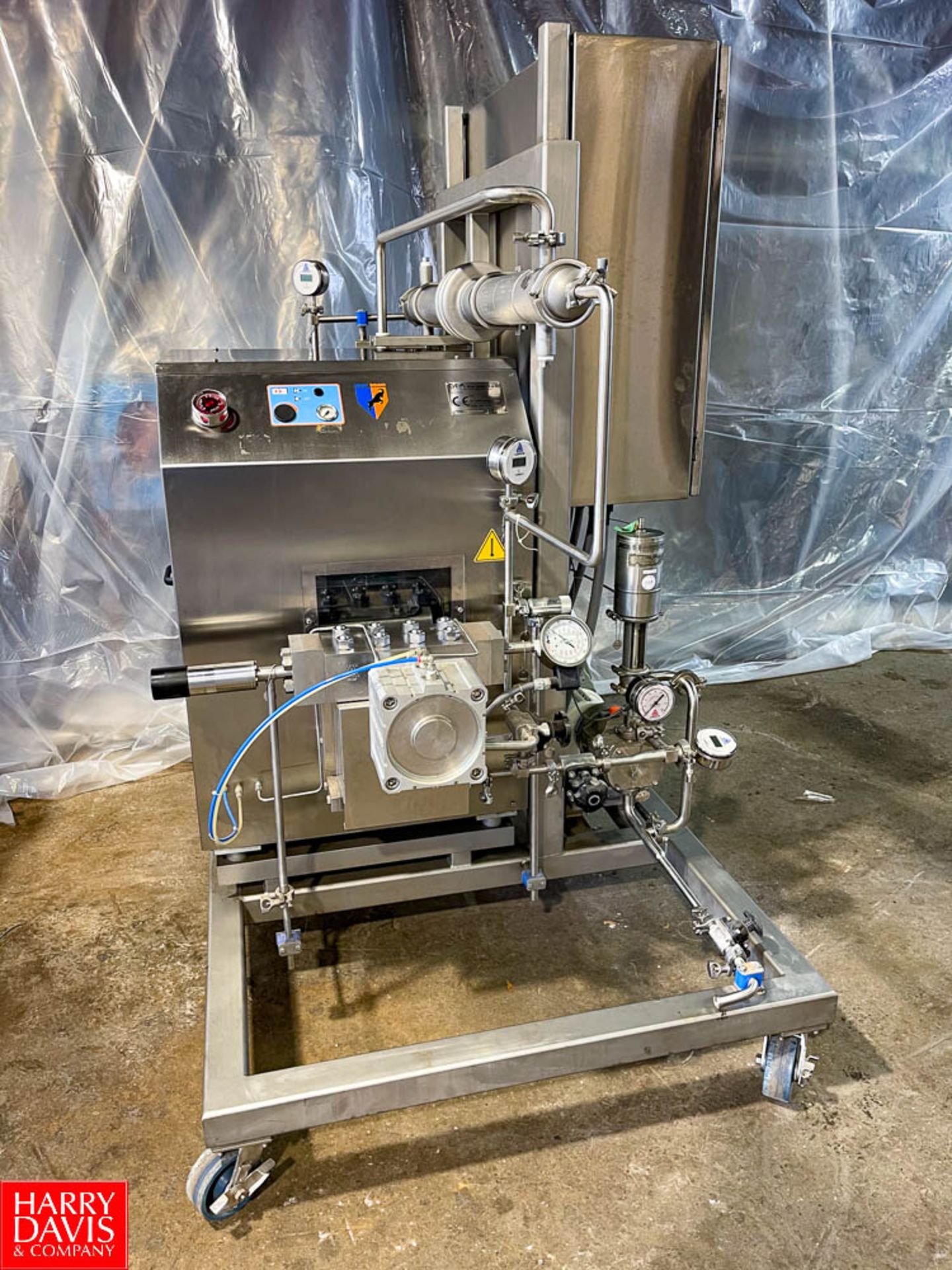 Niro Soavi Model NS3006H Homogenizer, Mounted on S/S Portable Skid with Fristam Pump and Control