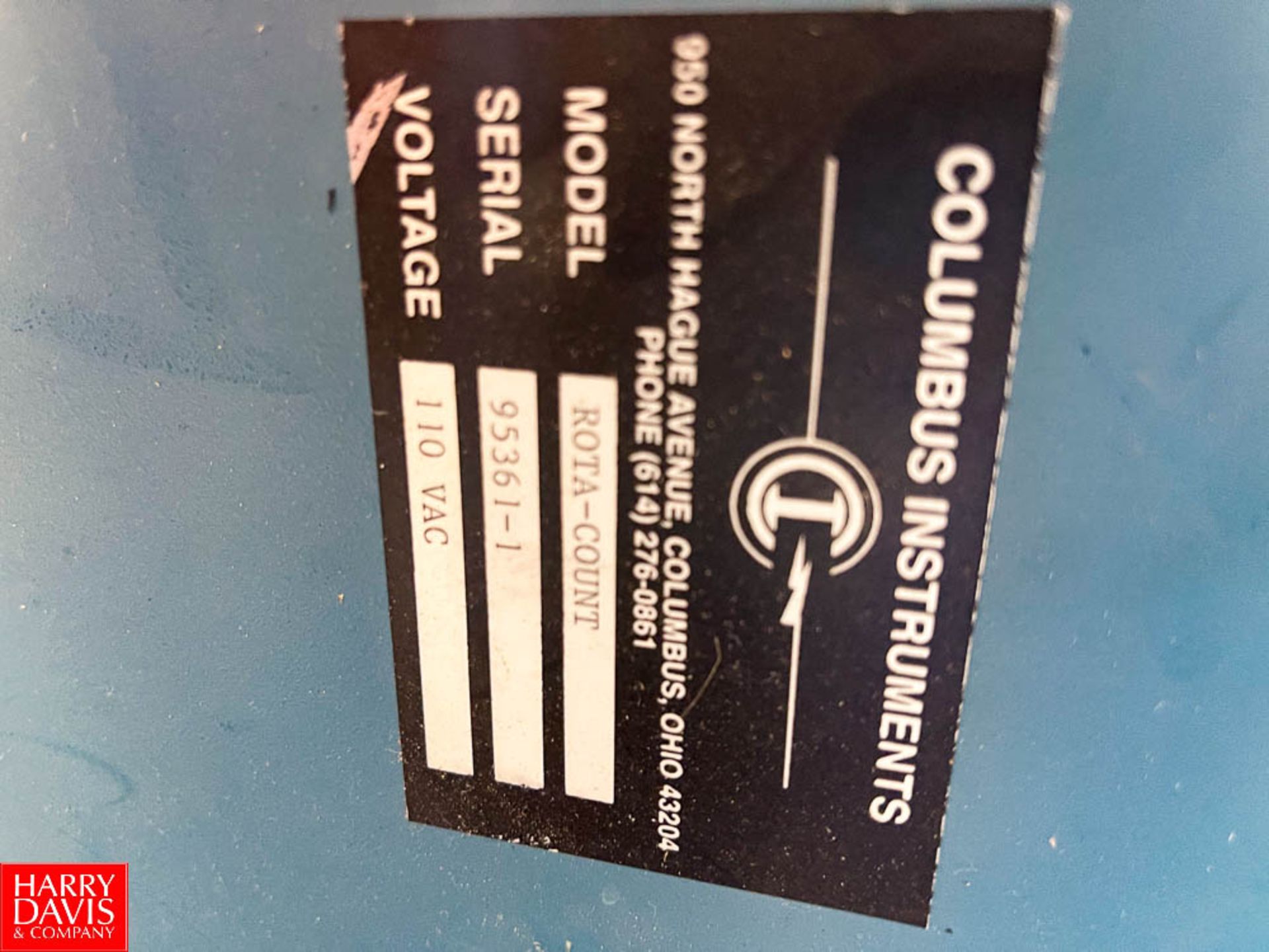Columbus Instruments Rotation Monitoring System Model Rota-Count - Image 2 of 2
