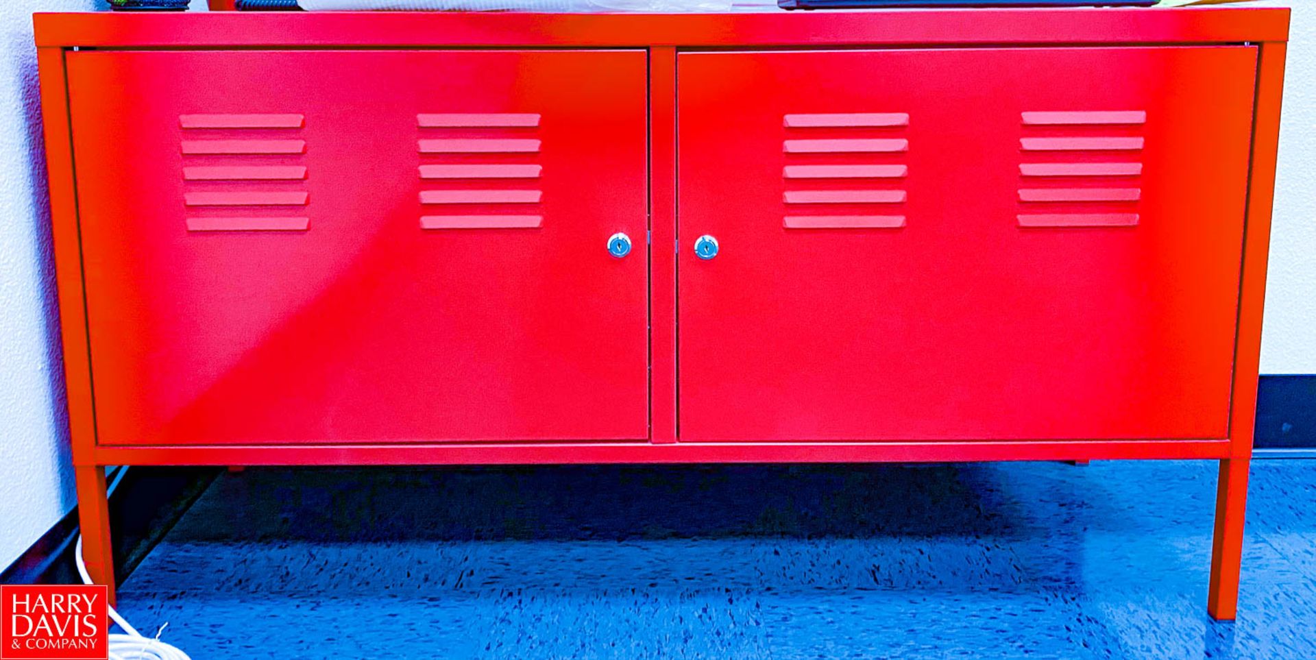 2-Door Locking Metal Cabinet, 46" Width x 16.5" Depth x 25" Height. Rigging Fee: $75