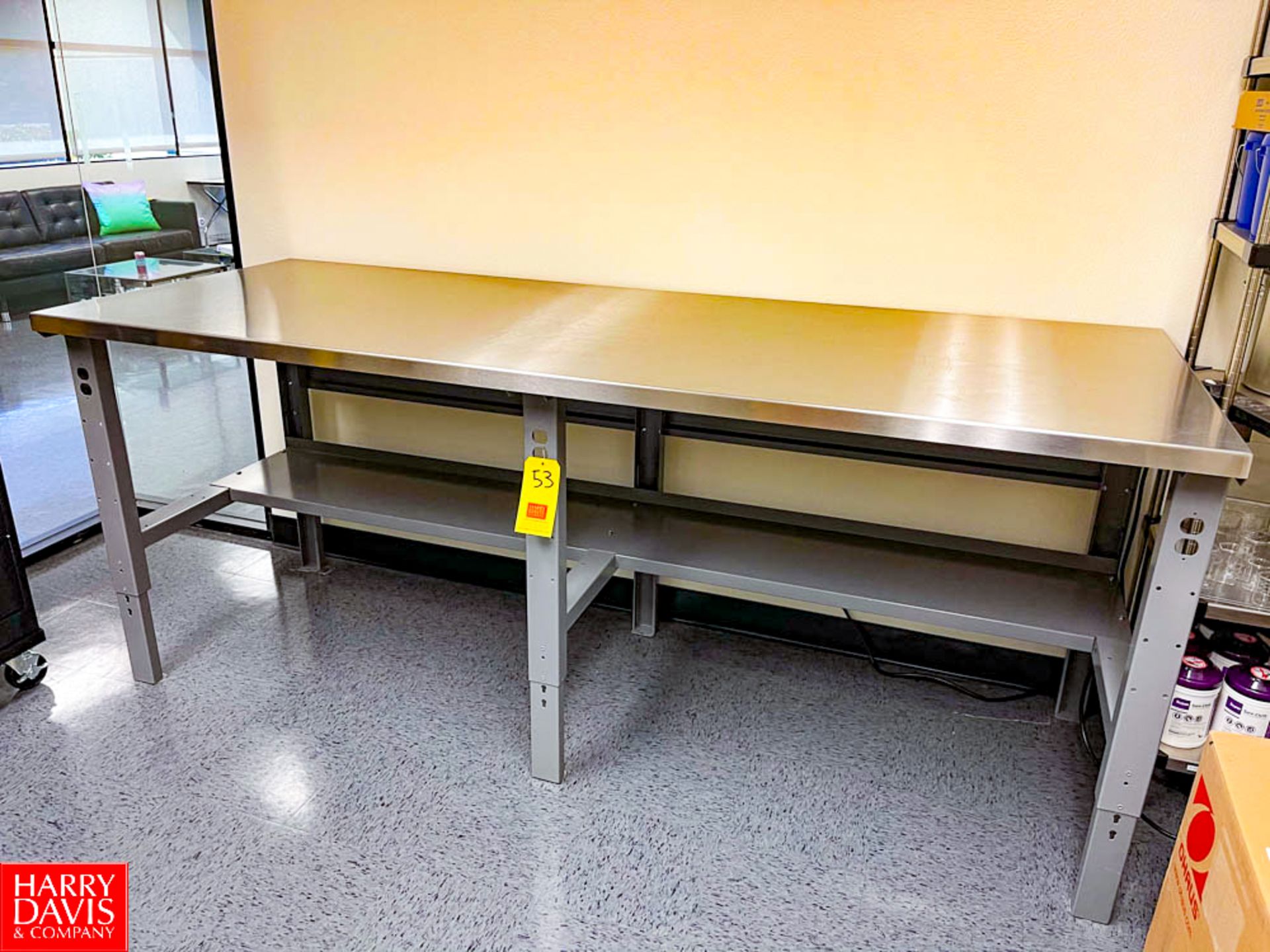 S/S Tables, 8' and 6' Length x 36" Depth x 40" Height (Adjustable, 30" - 40"). Rigging Fee: $75