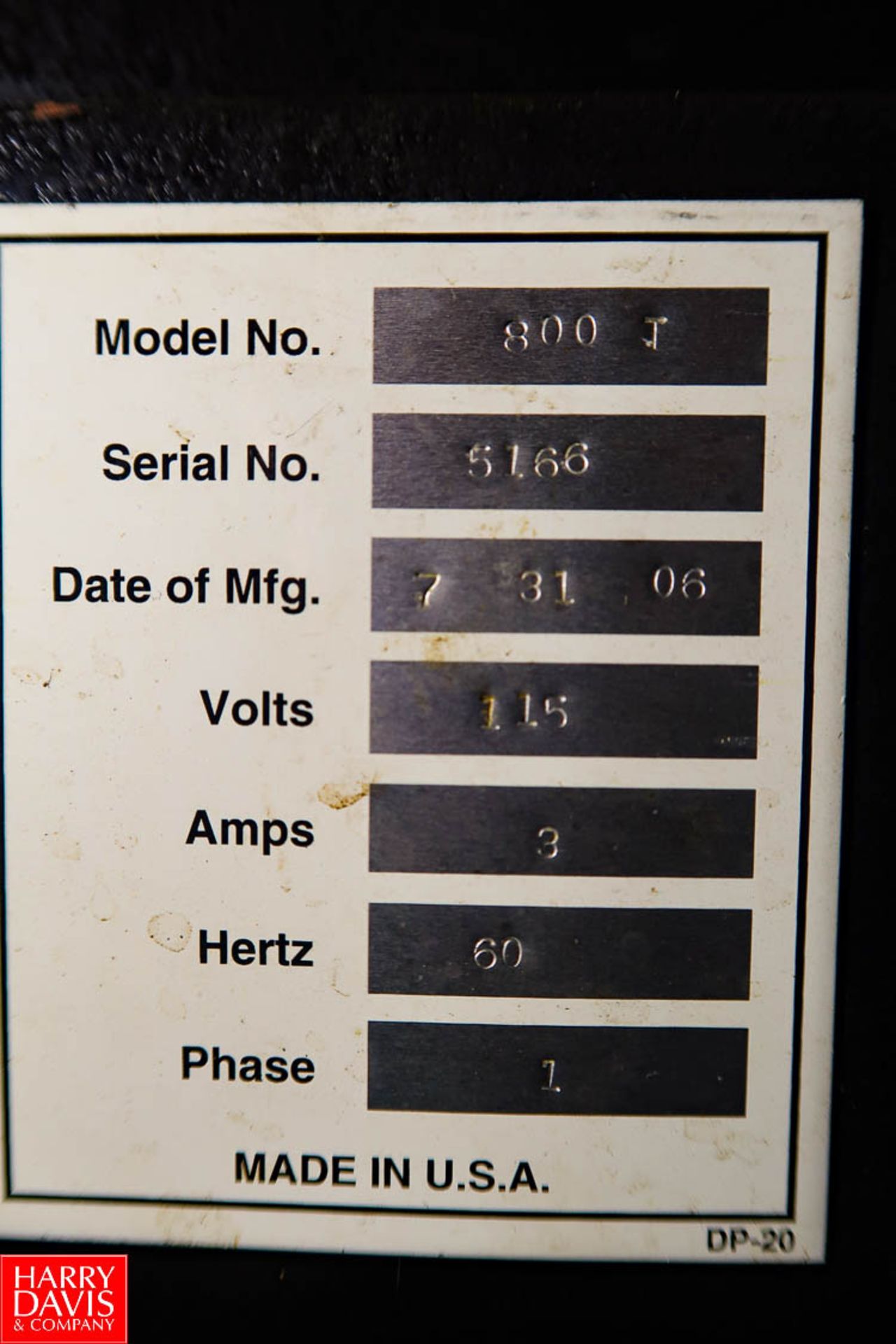 2006 Traco Manufacturing Heat Shrink Tunnel Model: 800T S/N: 5166, 15" x 20" x 7" (WxLxH) Tunnel, - Image 5 of 5