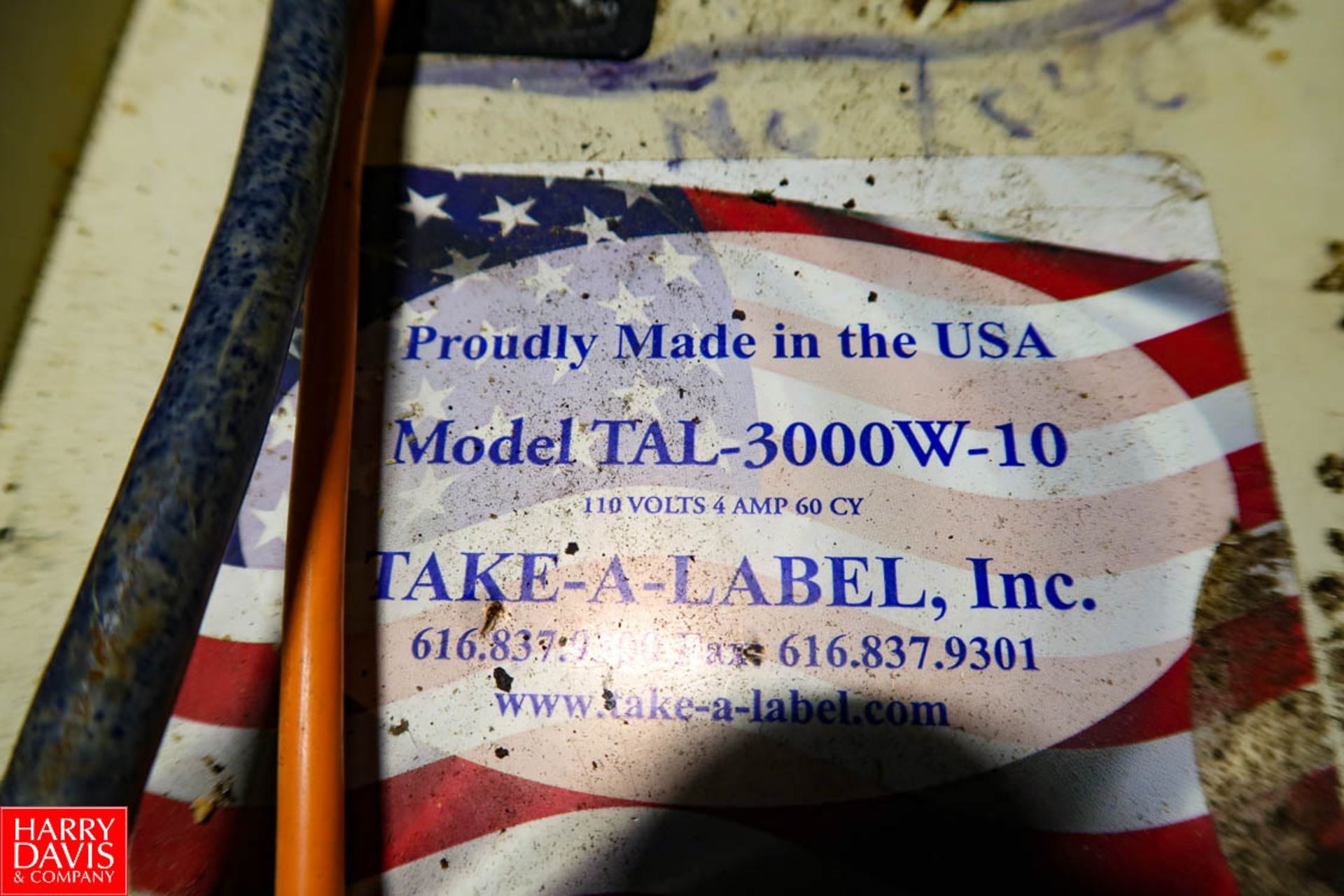 Take-A-Label Wipe-On Label Applicator Model: TAL-3000W-10 with Spare Parts. Rigging Fee: $ 75.00 - Image 4 of 5