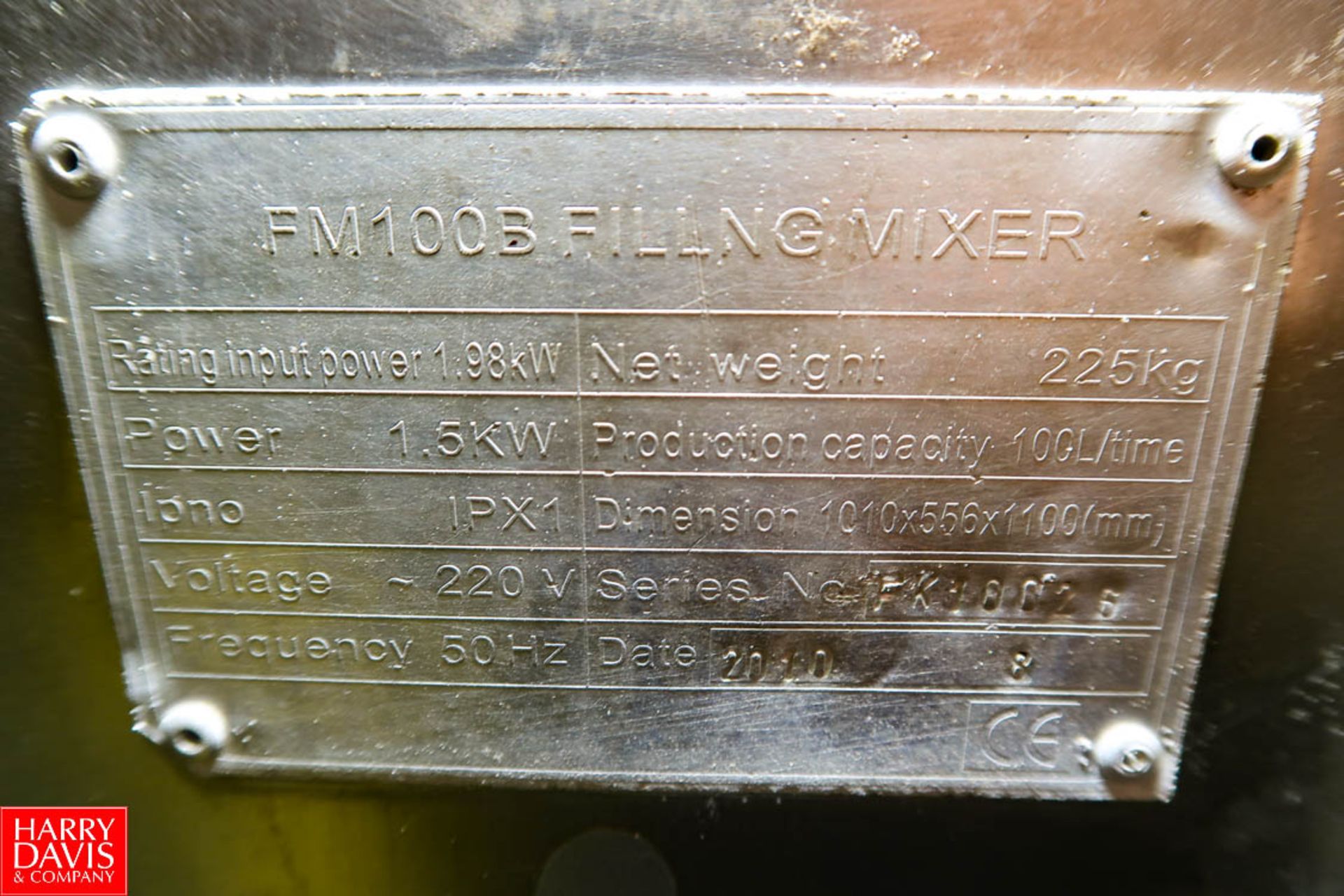 2010 S/S Tilting Paddle Mixer Model: FM100B S/N: FK10026, 100 liter Production Capacity. 1.5 kw, - Image 3 of 3