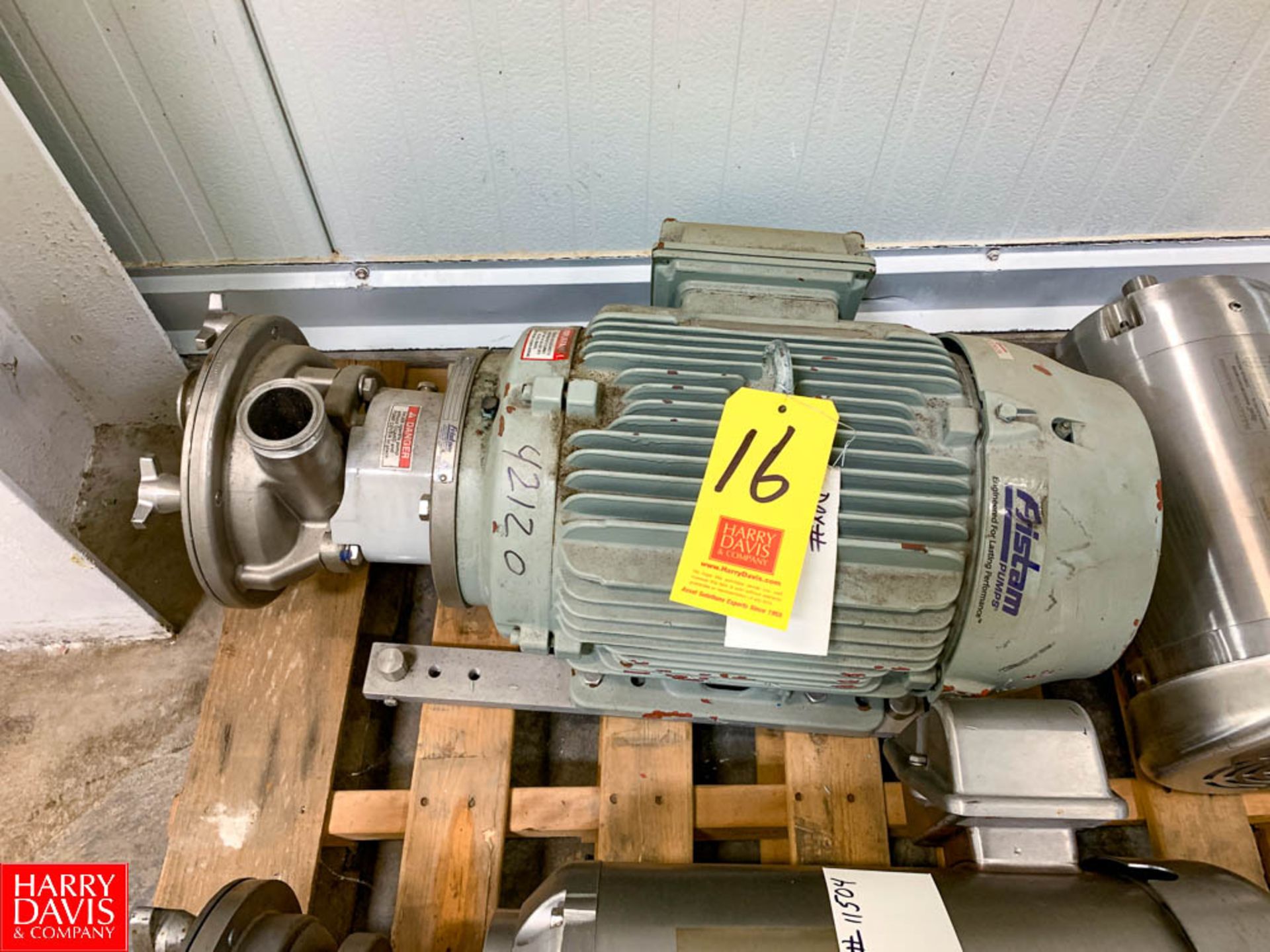 Fristam Liquid Ring Centrifugal Pump, with 15 HP Motor, 2" x 2" Clamp Type Rigging Fee: $ 50