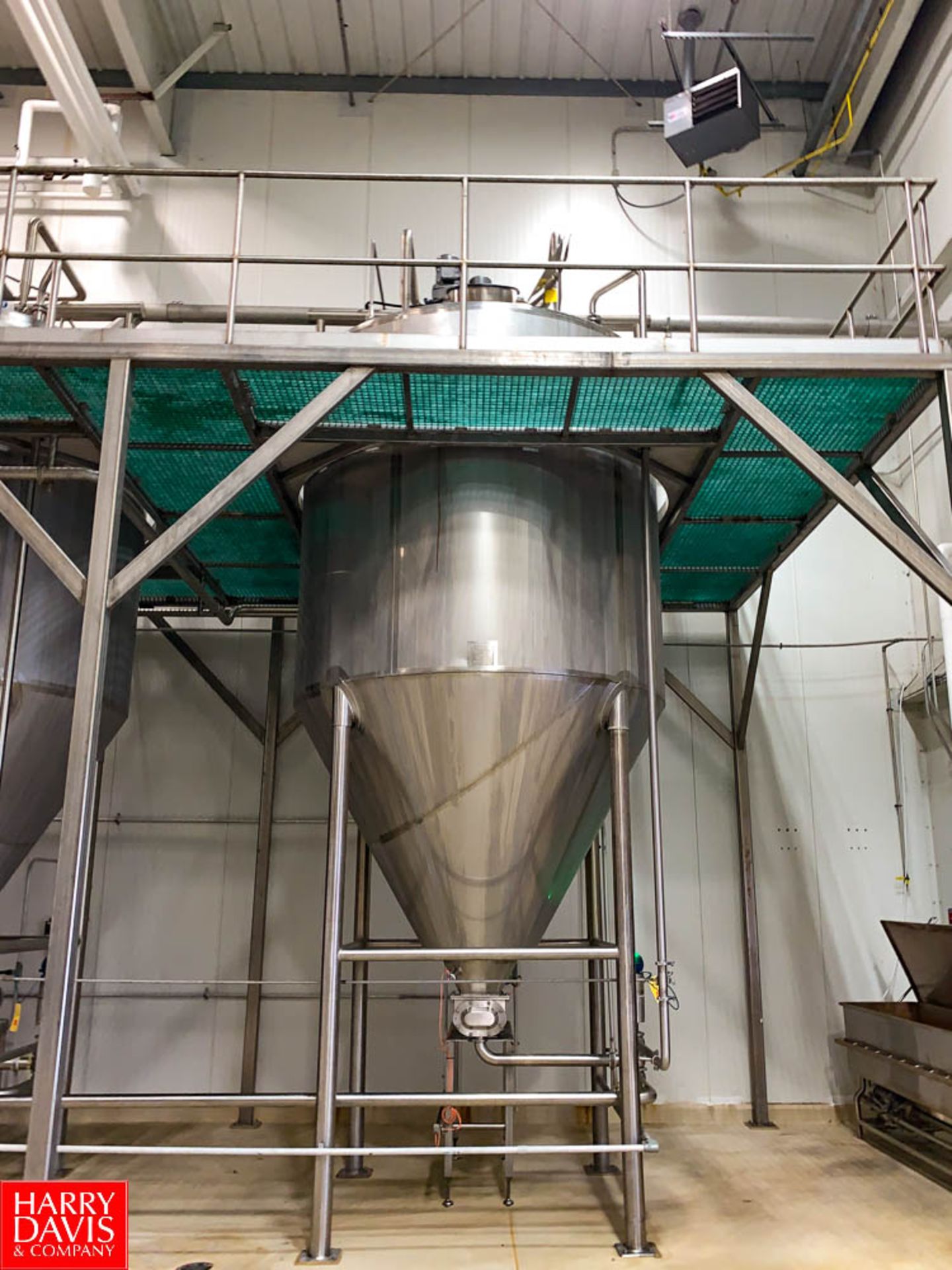 2015 A&B Process Systems 3,200 Gallon Dome-Top Cone-Bottom Jacketed 316L S/S Tank, with Vertical - Image 3 of 4