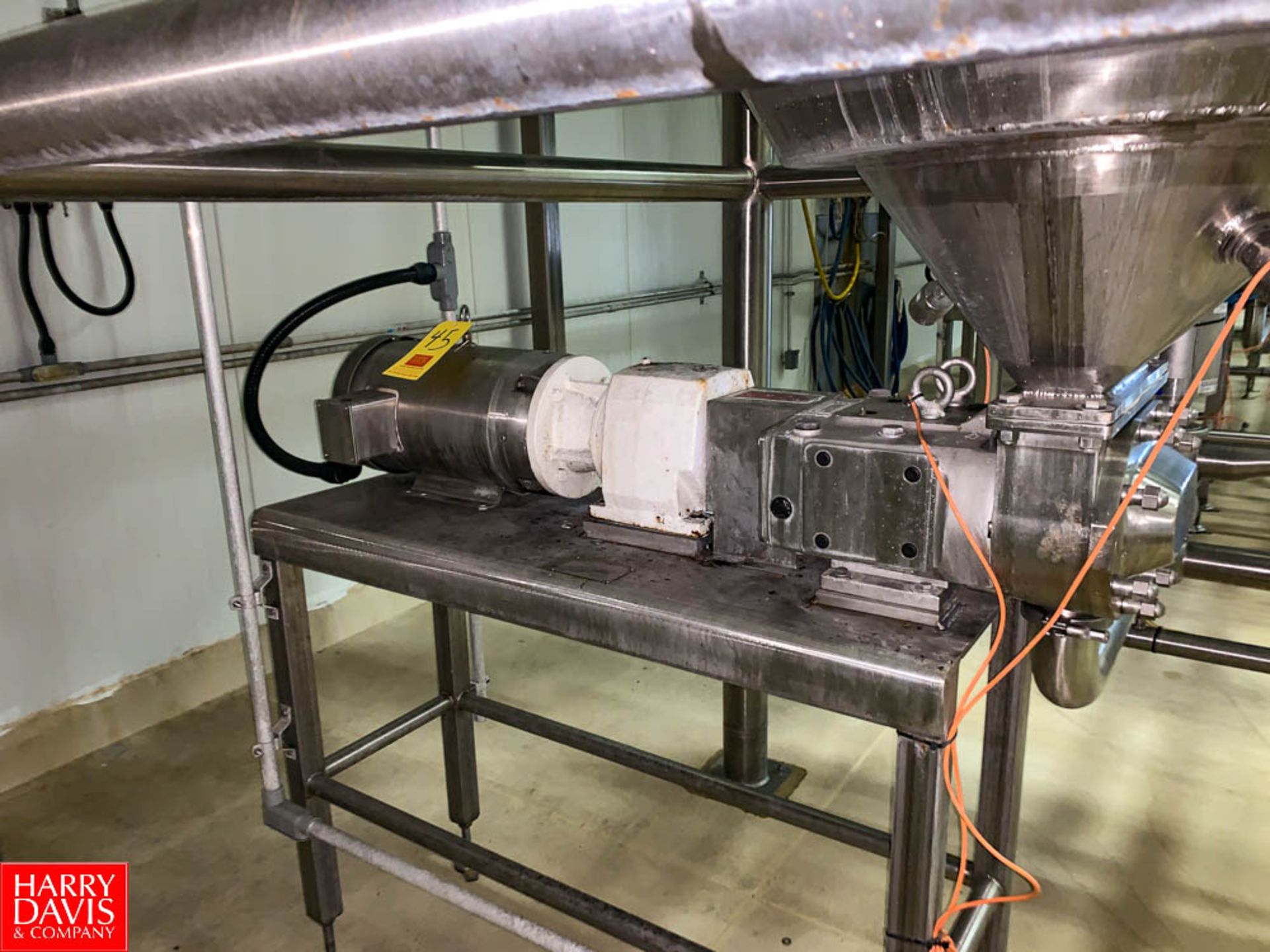 2015 Ampco Positive Displacement Pump with S/S Clad 10 HP Motor, Mounted On S/S Base Rigging