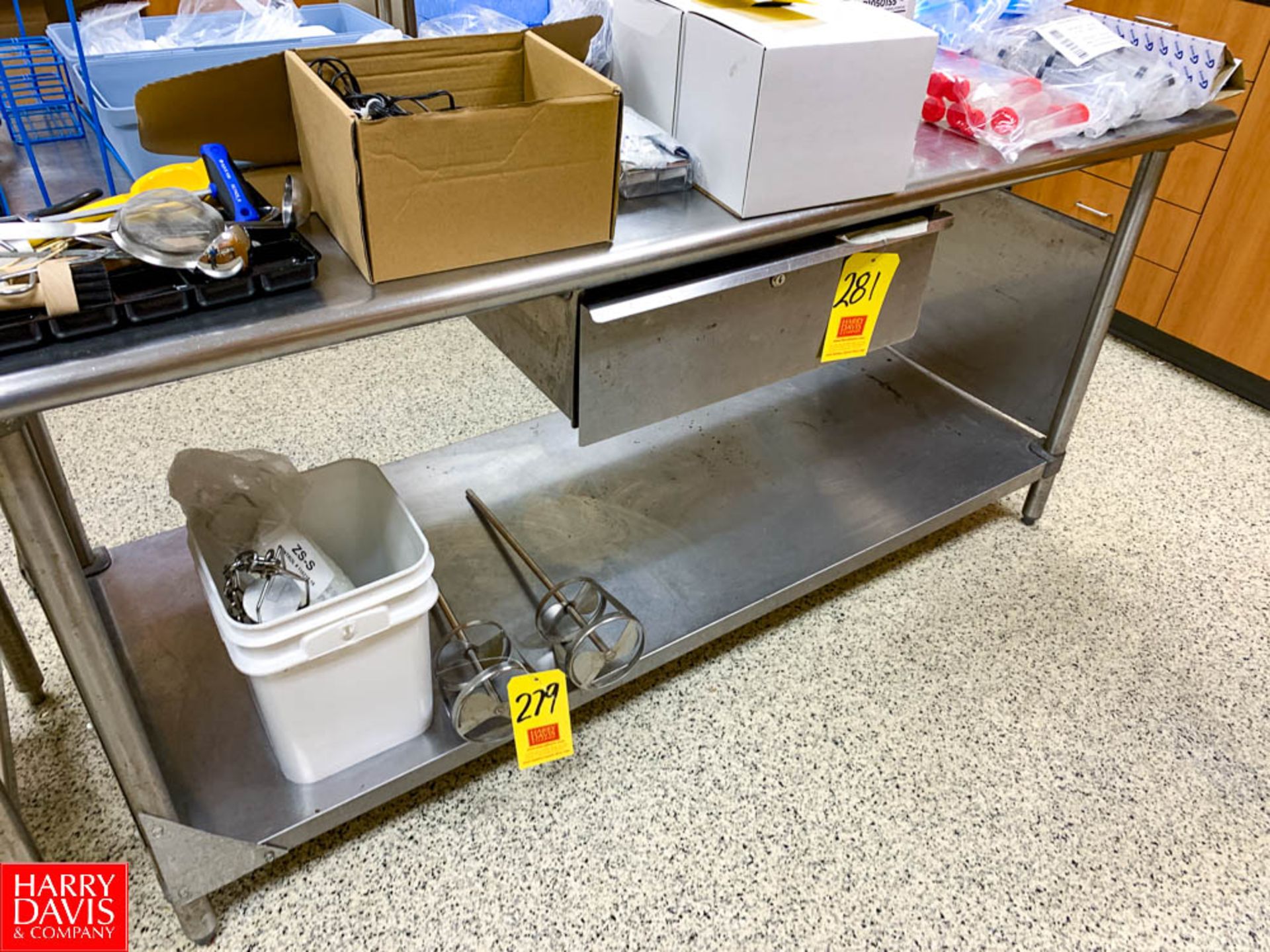 30" x 72" S/S Table, with Under Shelf and Drawer and Round Edges Rigging Fee: $ 75