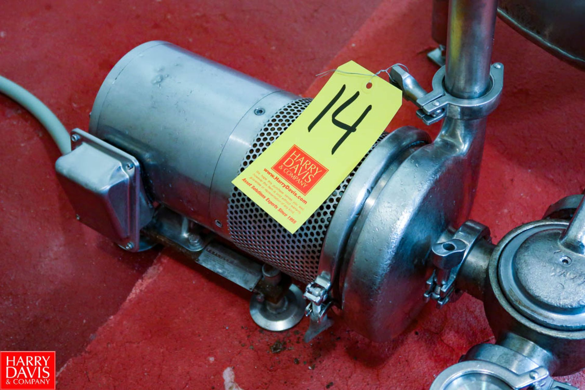 Tri-Clover S/S Centrifugal Pump 1-1/2" x 2" Head, Clamp Type Model: C216MD56T-S Rigging Fee: $75