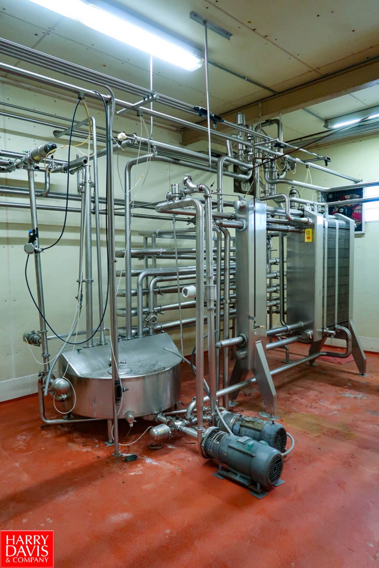 Pasteurization System with (1) APV Model: R51 S/S Plate Type Heat Exchanger: S/N: 16403, S/S Pipe