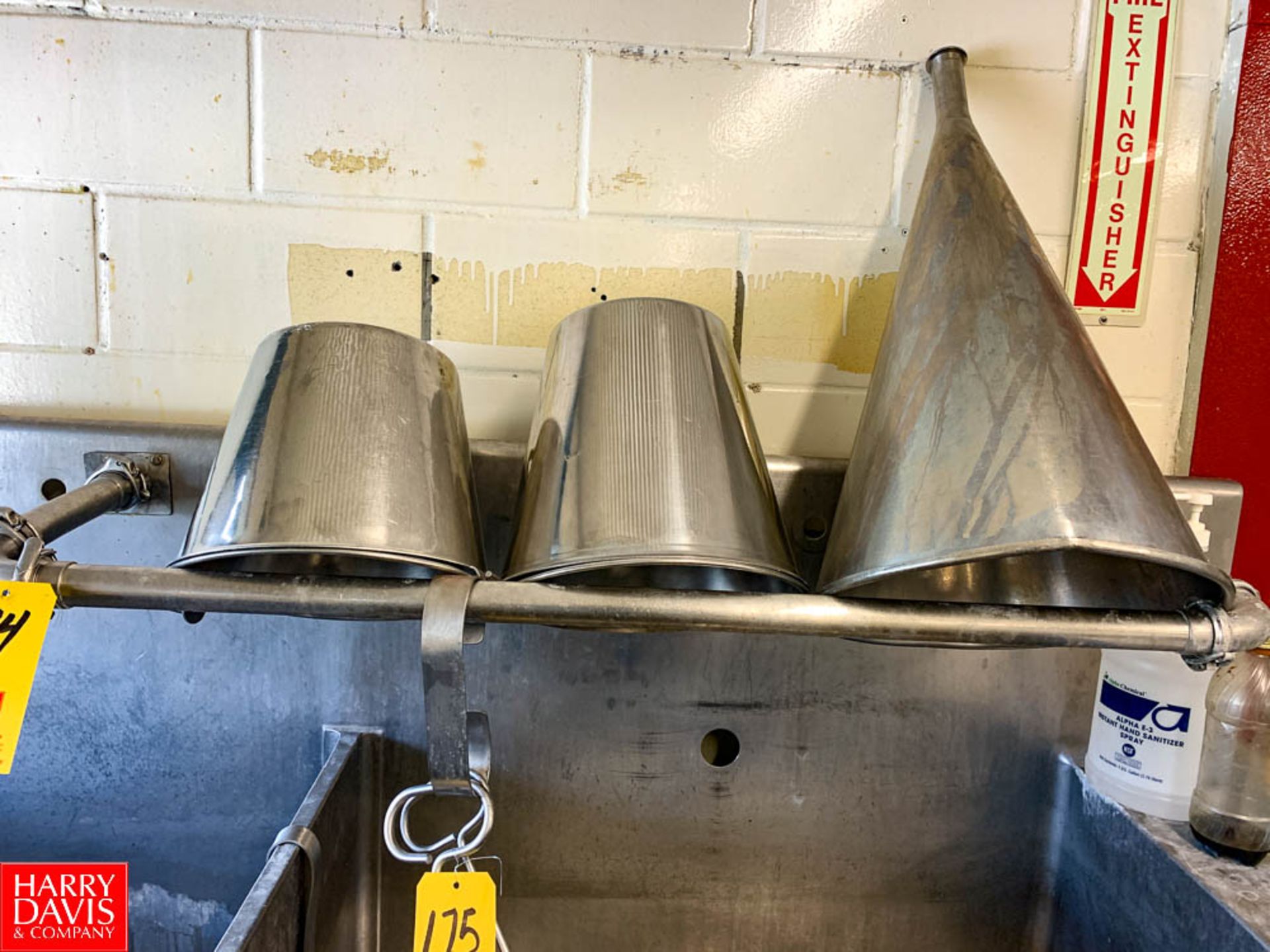 S/S Pails, Funnel and Mixers, Located in:Rutland Rigging Fee: $ 75