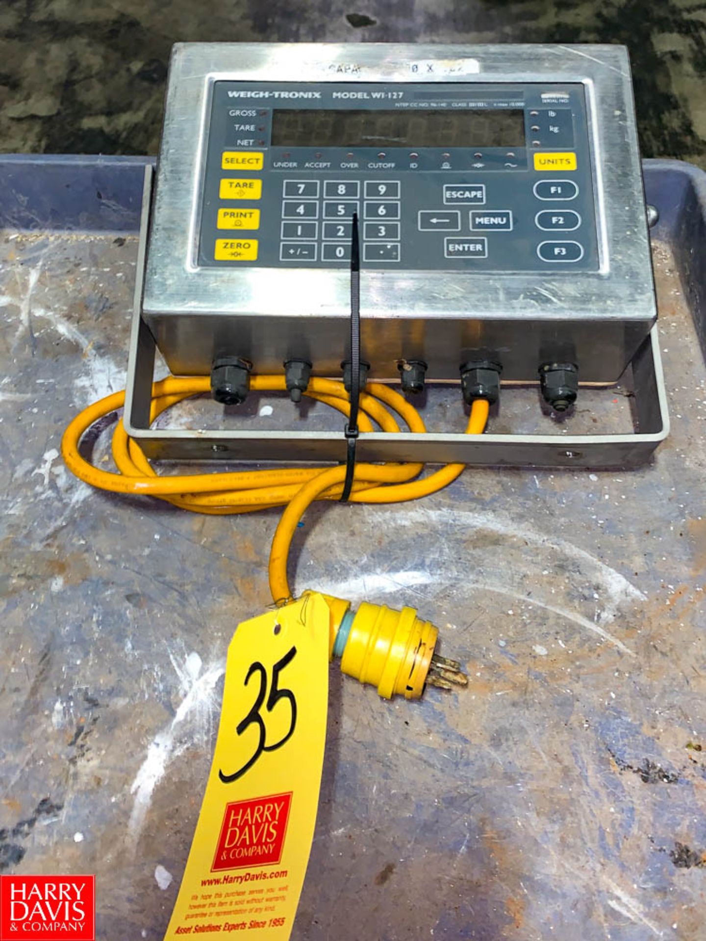 Weigh- Tronix S/S Digital Scale Model: WI-127 Rigging Fee: $75 Location: Irwin, PA