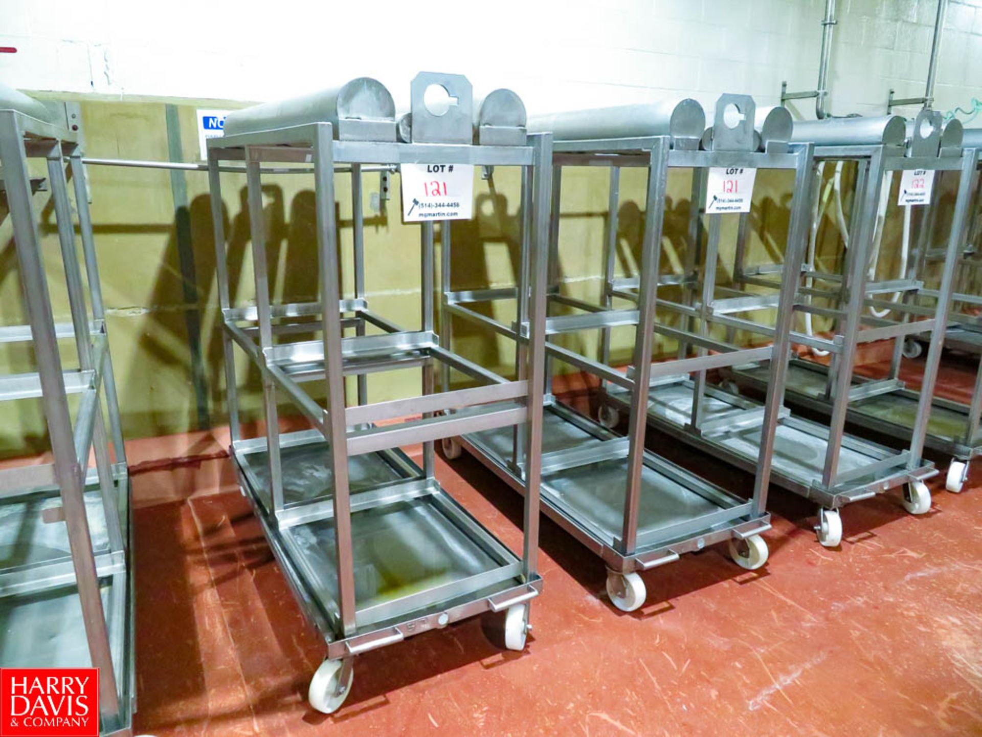 Stainless Racks 63"L x 57"h Frame With Dollie Cart Below (Dollie : 65" x 28 1/2" x 9 1/2"h)